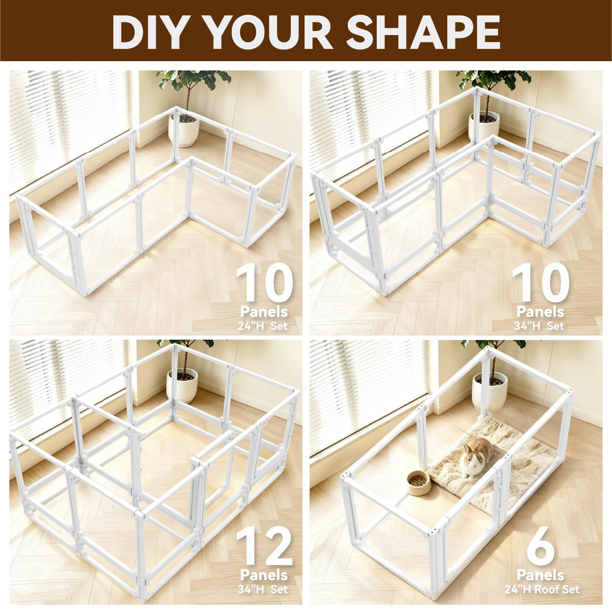 EVOTAILS Pet Playpen in 10", White