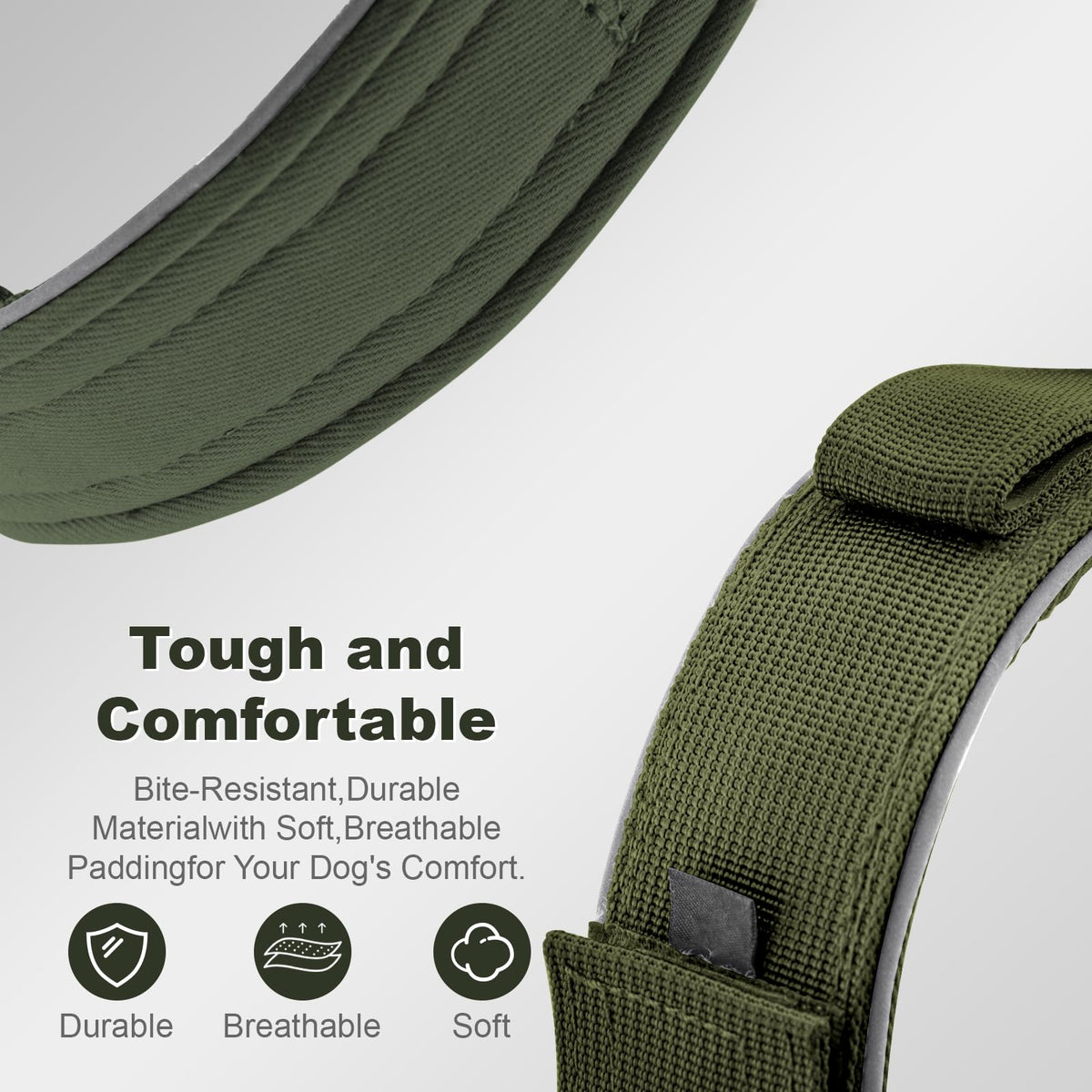 YaoTya Animal Collar in M(15"-18.5"), ArmyGreen
