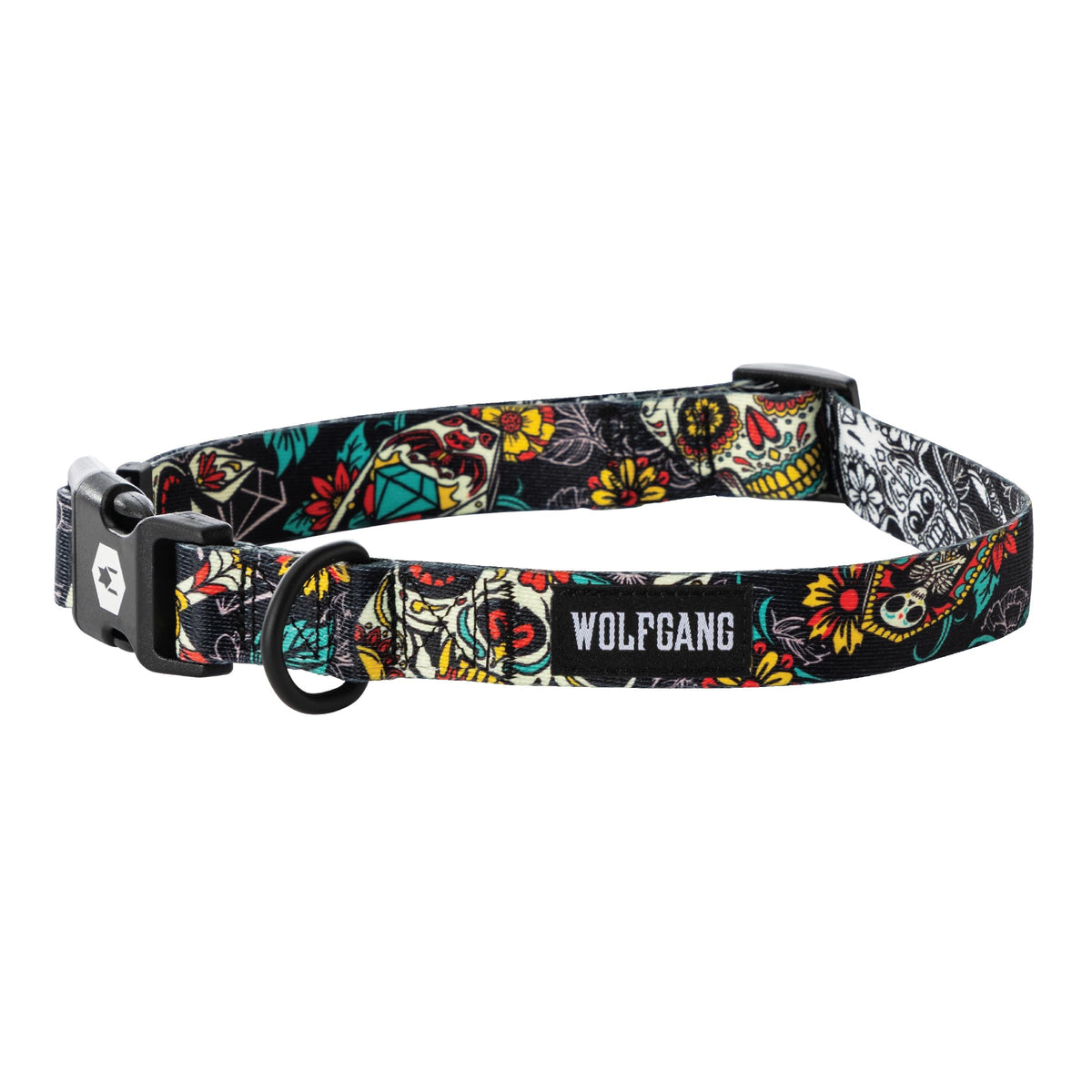 Wolfgang Man & Beast Animal Collar in Small (5/8 Inch x 8-12 Inch), LosMuertos Print