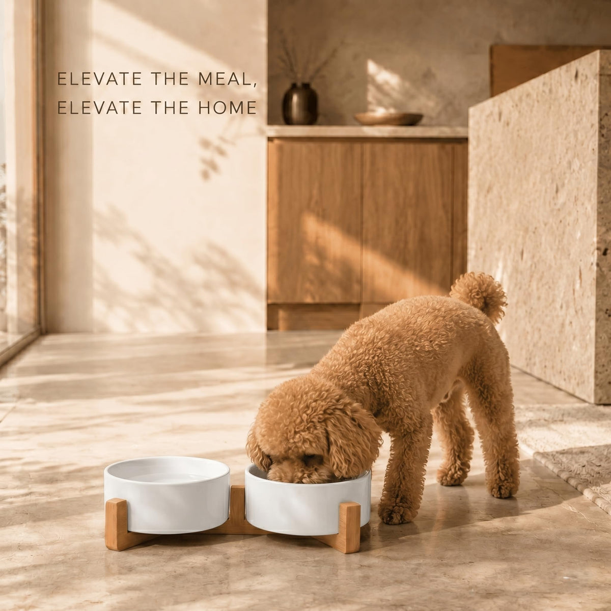 SPUNKYJUNKY Pet Feeder in 1.7 cups, White × 2
