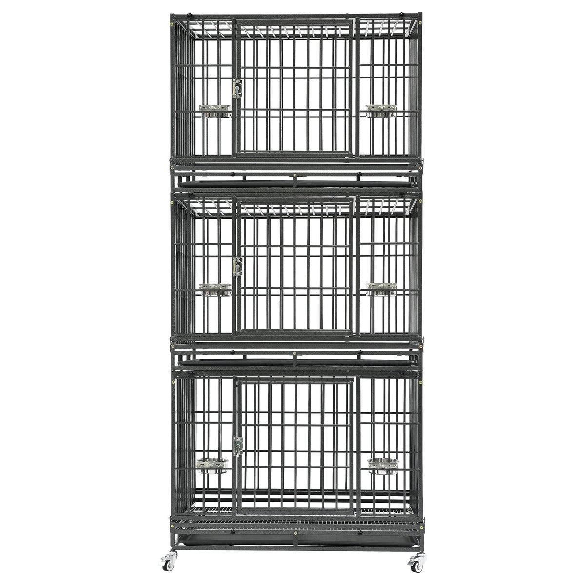 Homey Pet Animal Cage in 37.0"L - 3 Tiers - 1P, Black