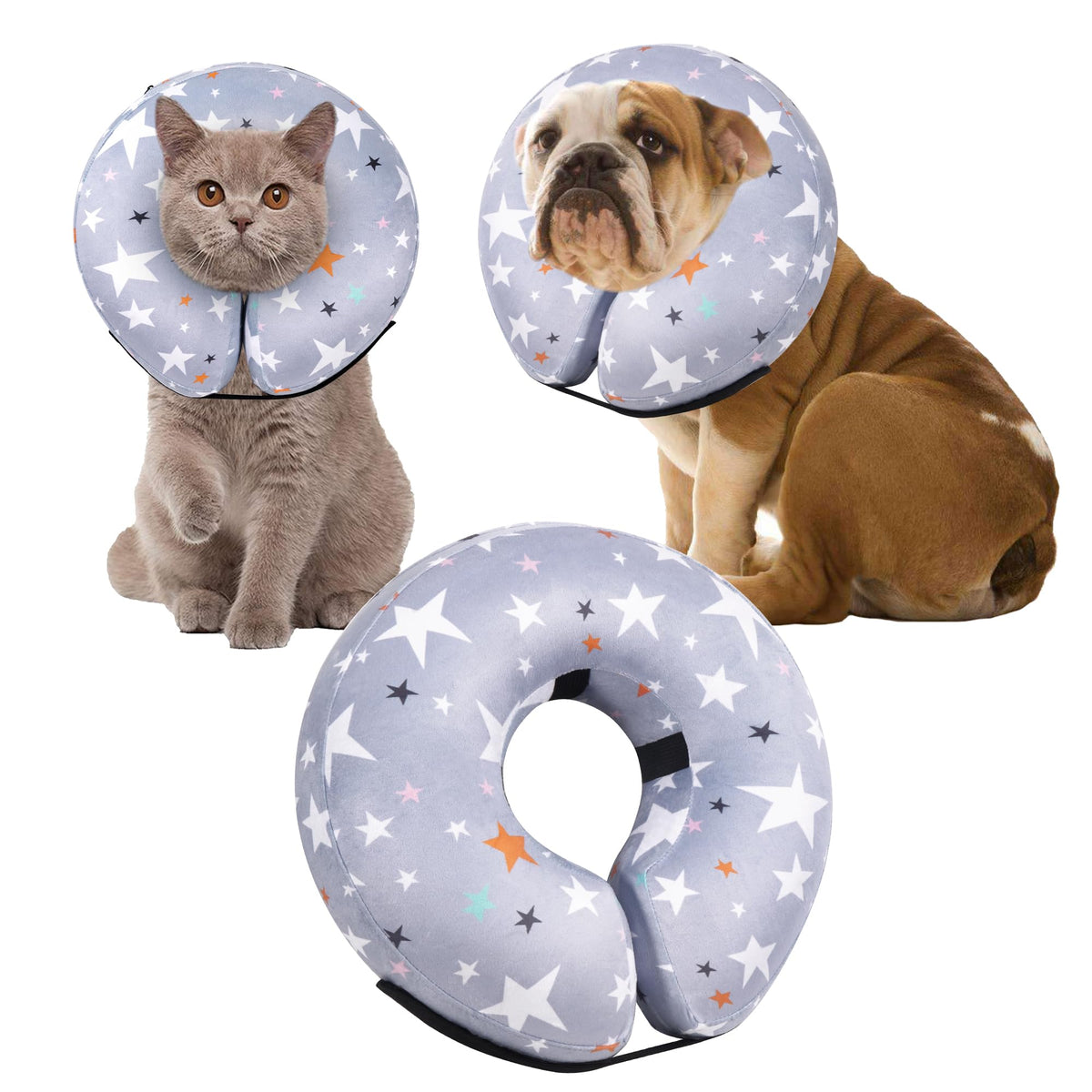 Cneo Animal Recovery Collar Cone in S（neck 4"-7"）, Grey