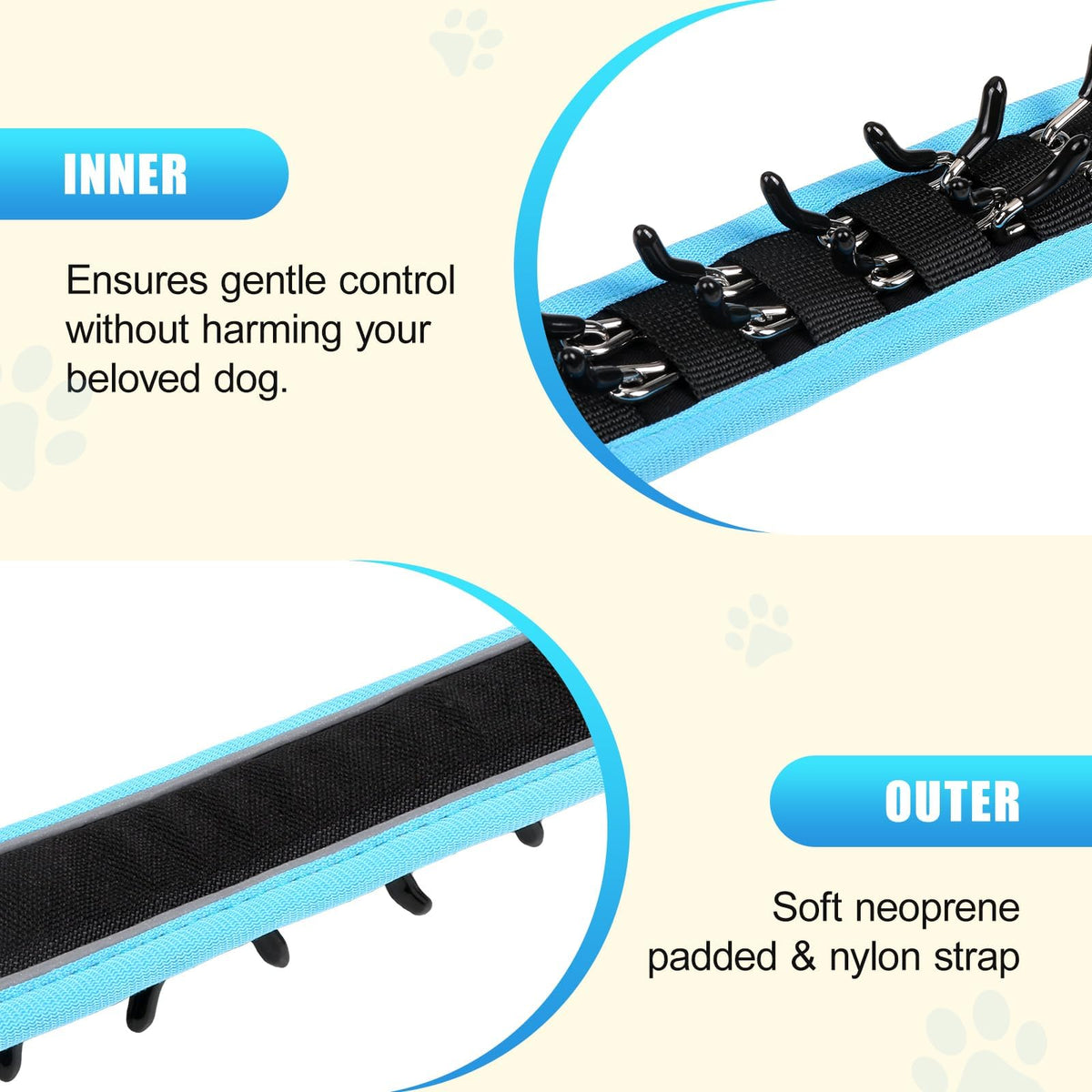 NozlaID Animal Collar in XL(23"-28"), Blue