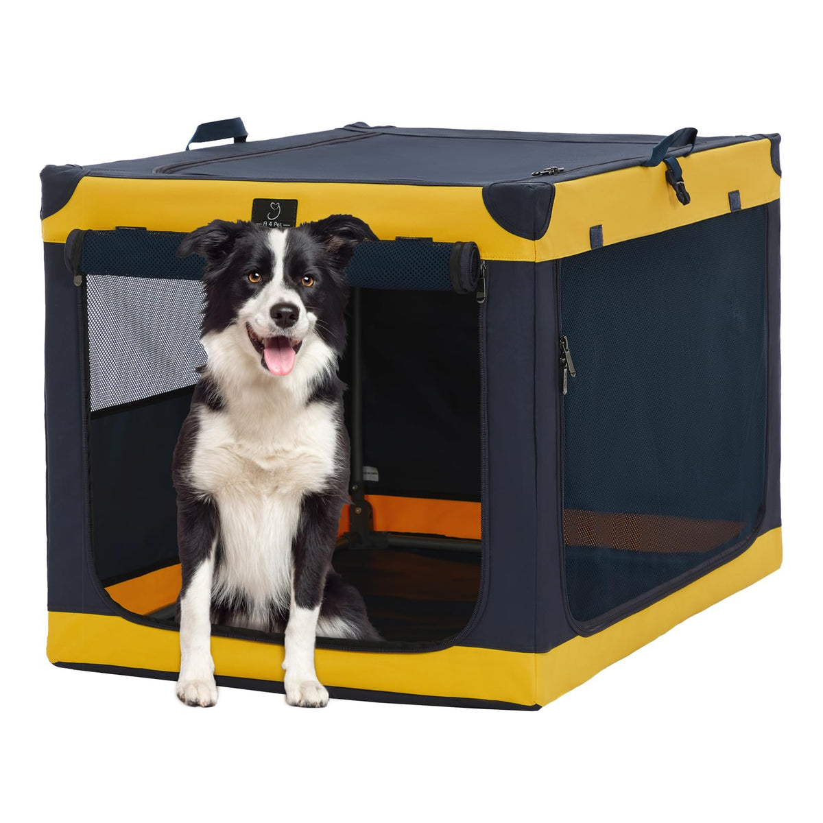 A 4 Pet Animal Cage in 40.0"L x 25.0"W x 25.0"H, Blue+Yellow