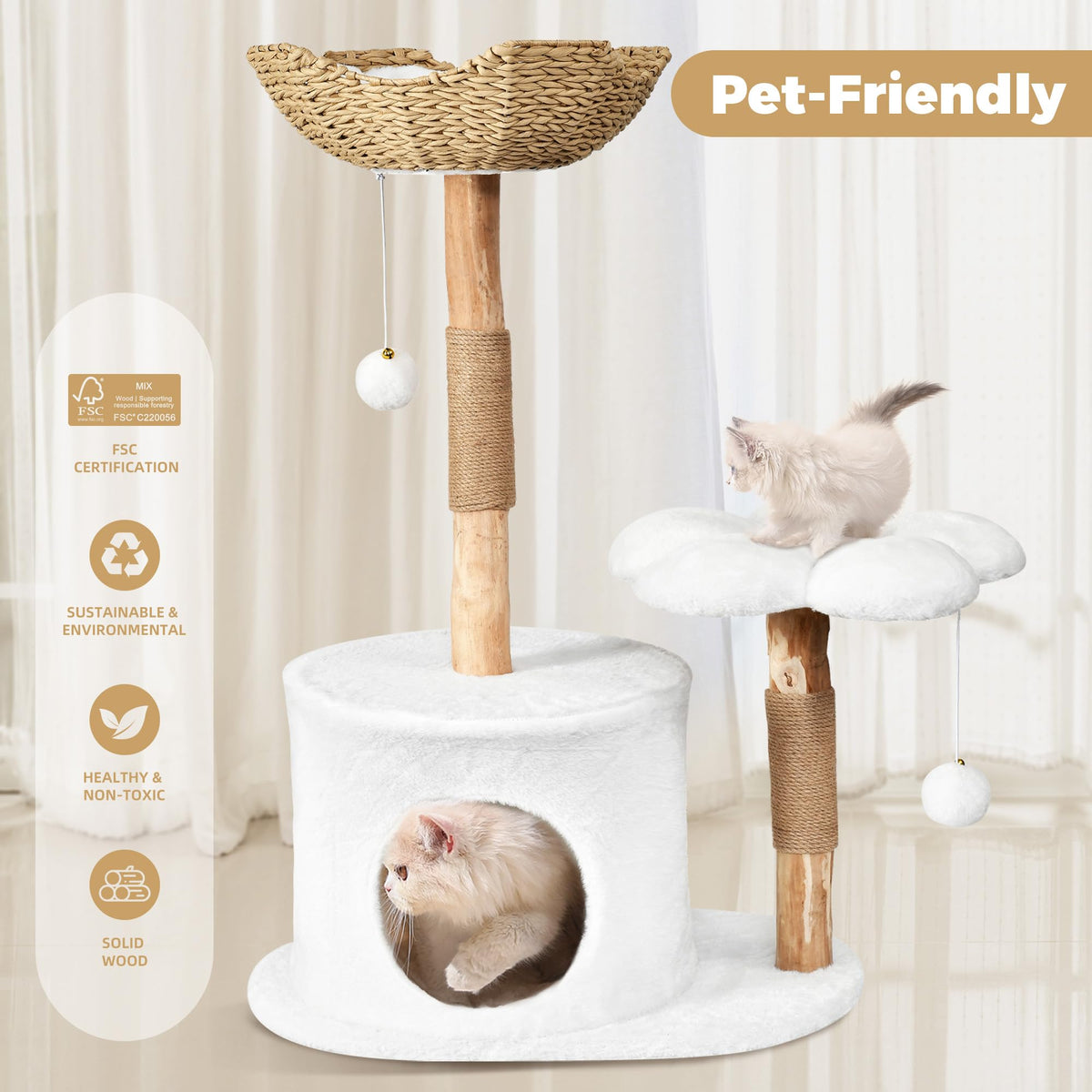 Easyego Pet Activity Structure in 36.6'', White