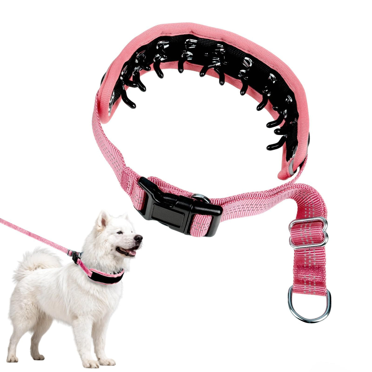 NozlaID Animal Collar in M(15"-19.5"), Pink