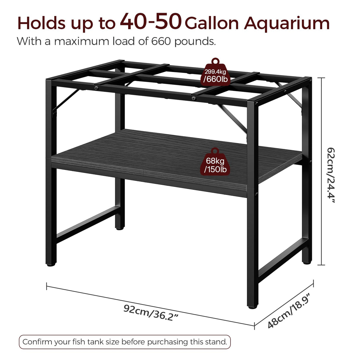 MAHANCRIS Item Stand in 40-50 Gallon, Black
