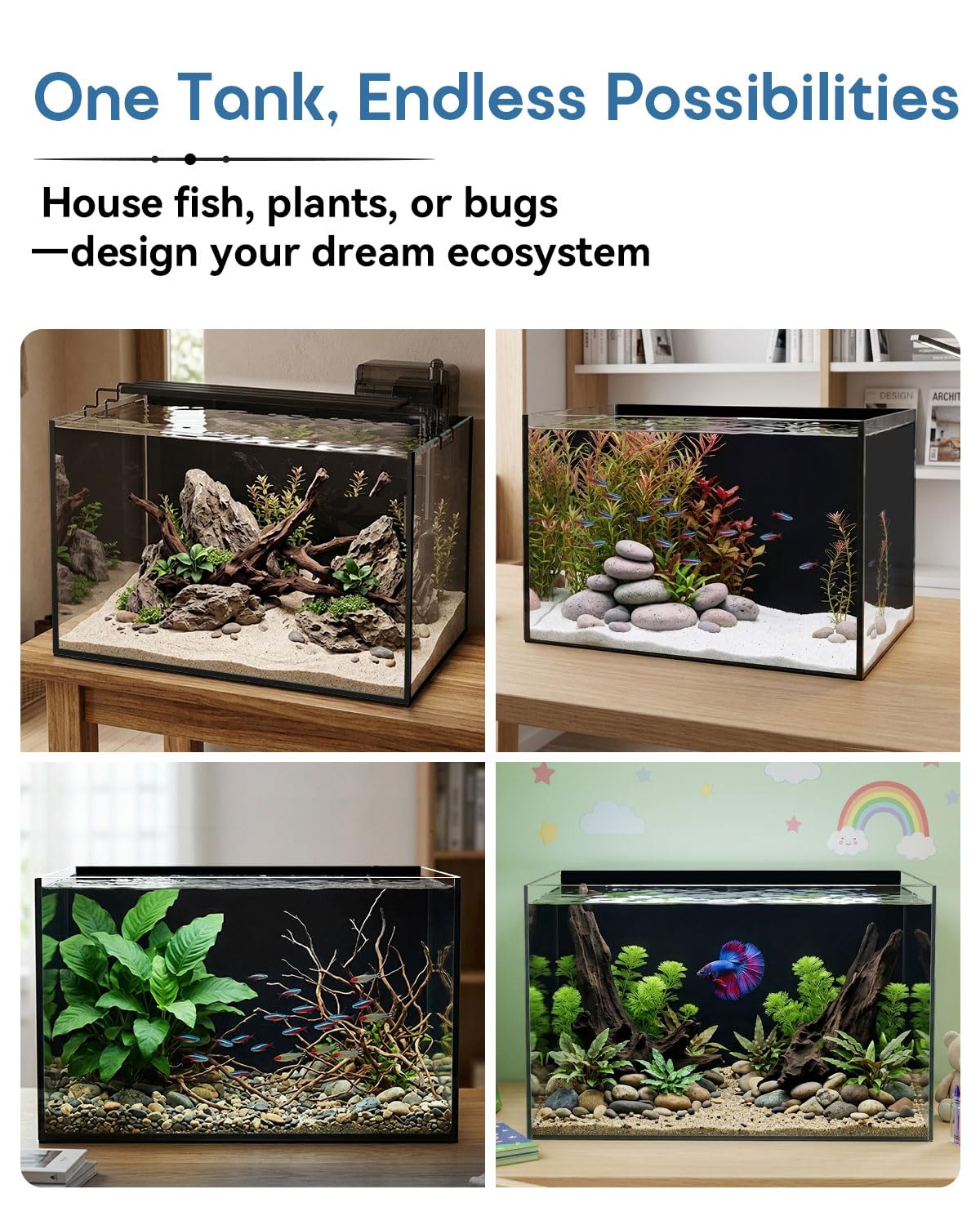 minilake Vivarium in 10 Gallon, Black