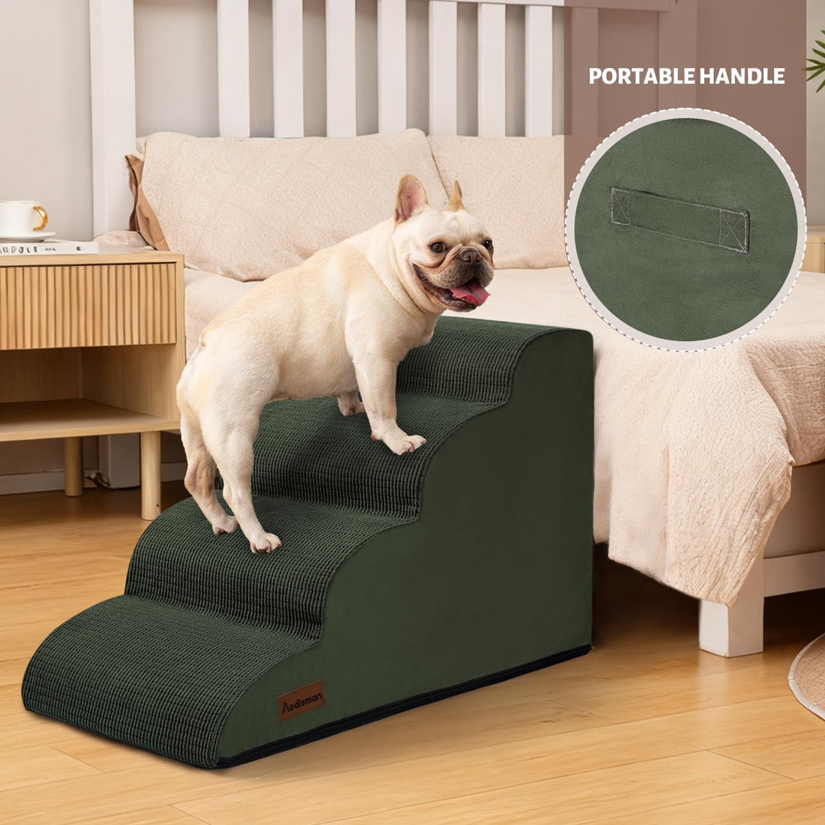 aodisman Animal Stair in Standard 4-Step 17.4"H, Green