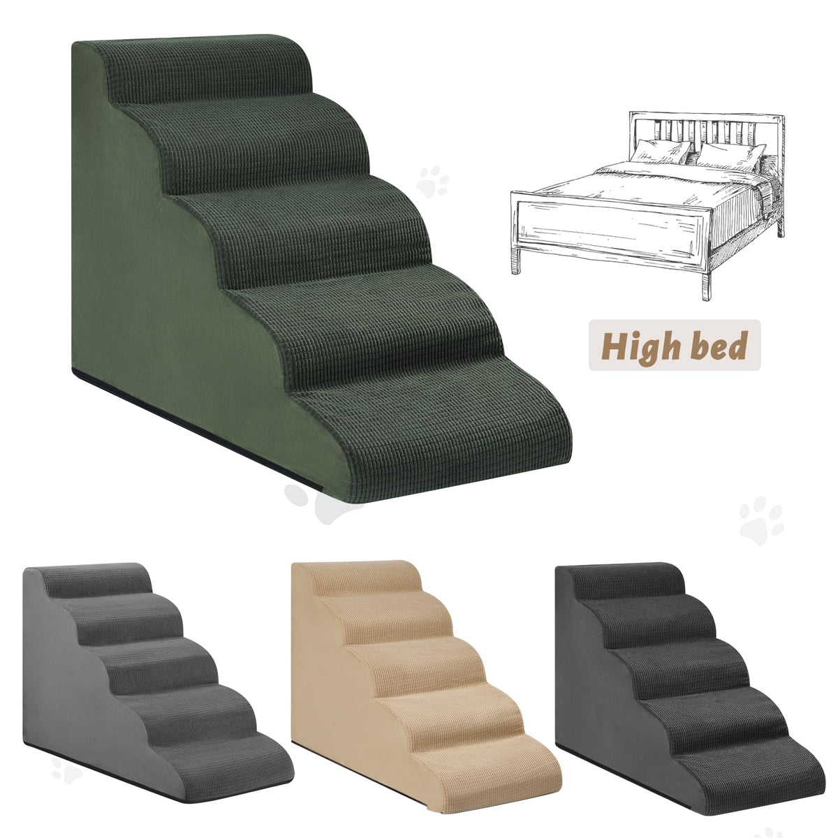 aodisman Animal Stair in Standard 5-Step 22.2"H, Green