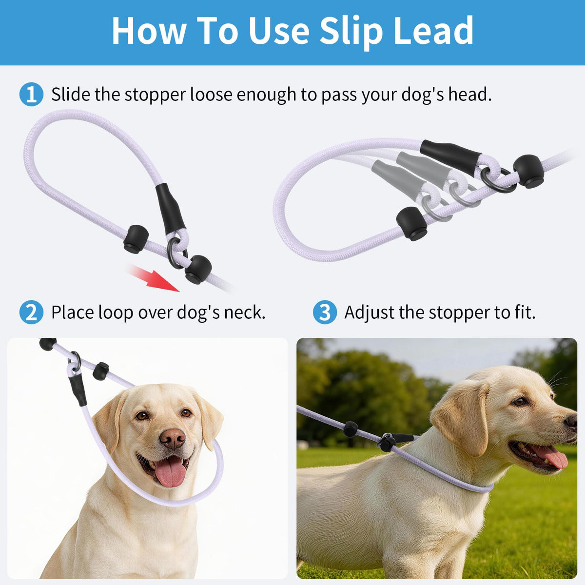 kazazoo Leash in Adjustable (5.5ft to 8.5ft), Gradient Purple