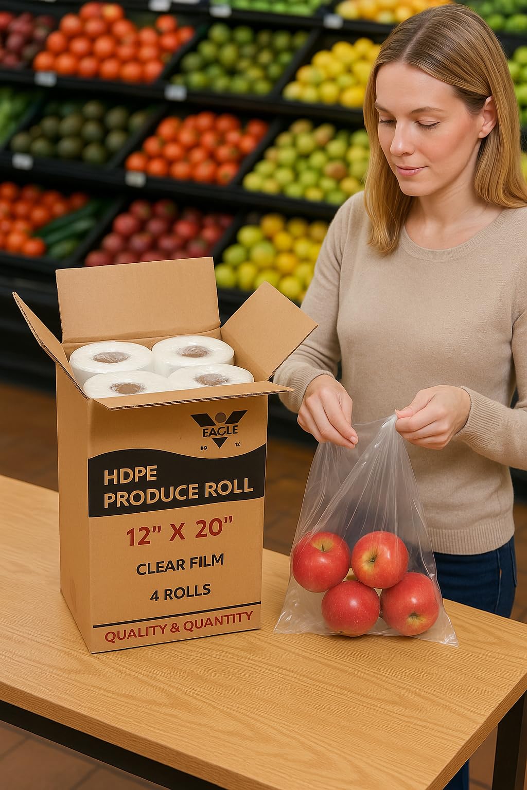 Eagle Food Storage Bag in 12"x20", Clear