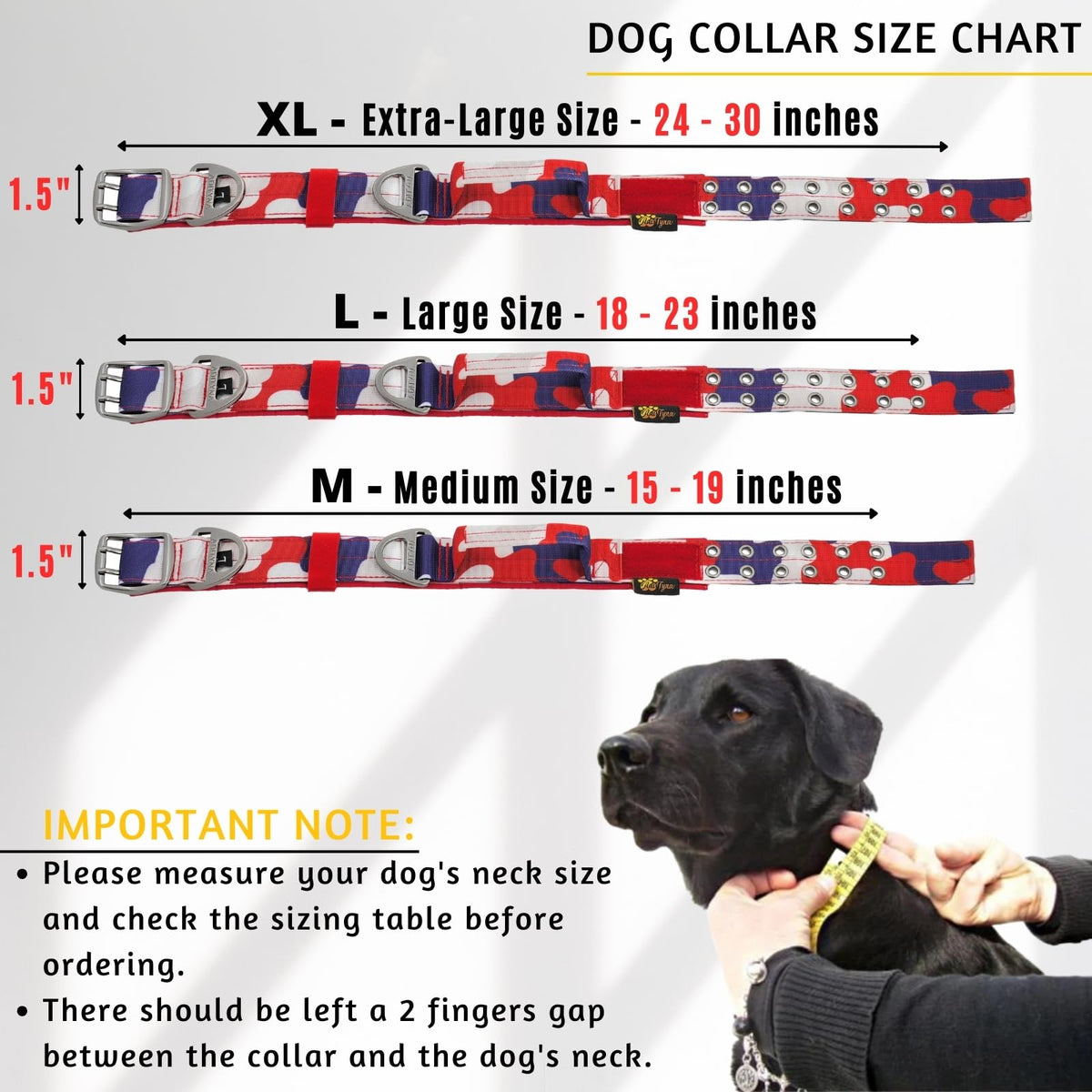 ADITYNA Animal Collar in Extra-Large: Fit 24-30" Neck, Camo Red Blue