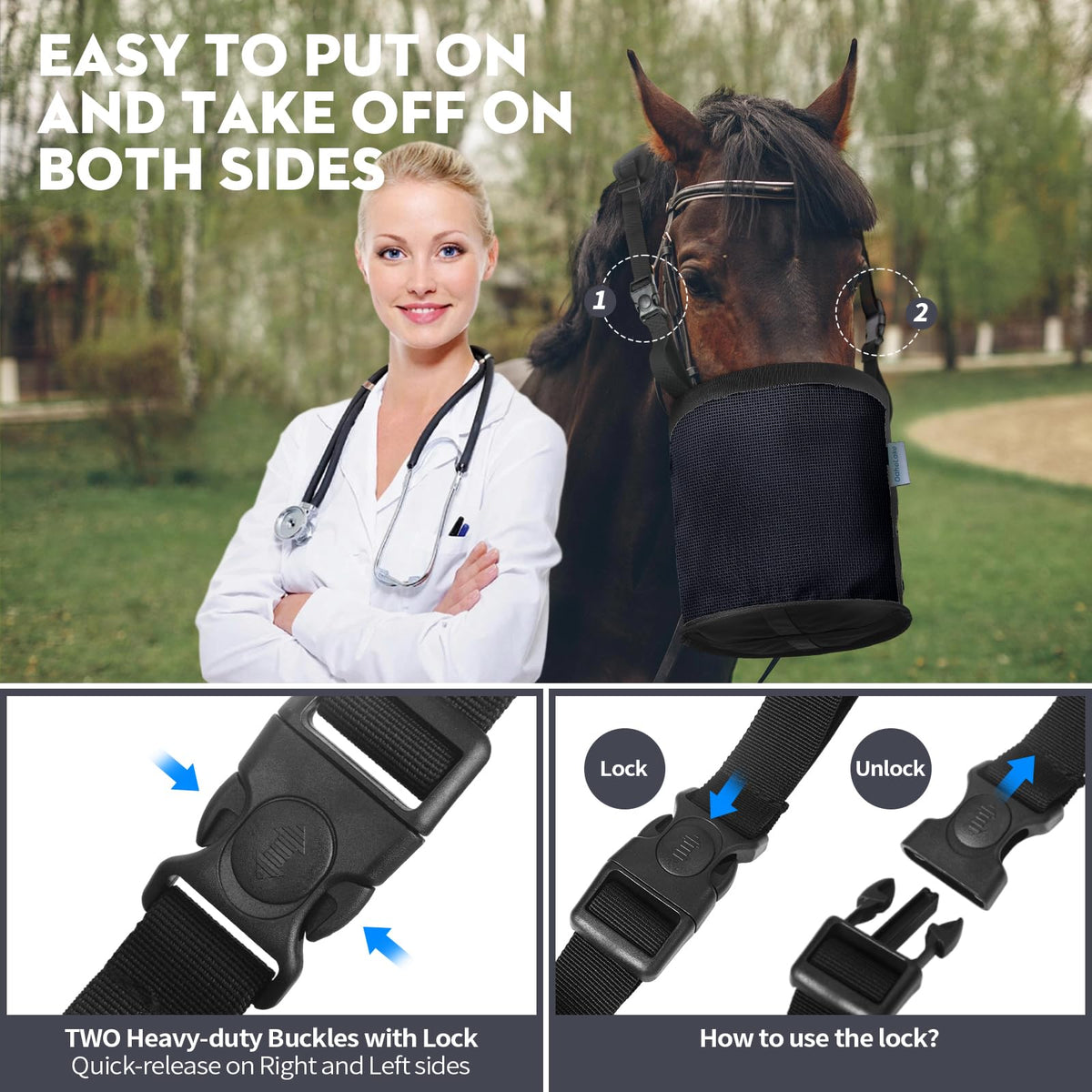 OAHELAKE Pet Supplies in Universal, 2 Pcs Blackblue