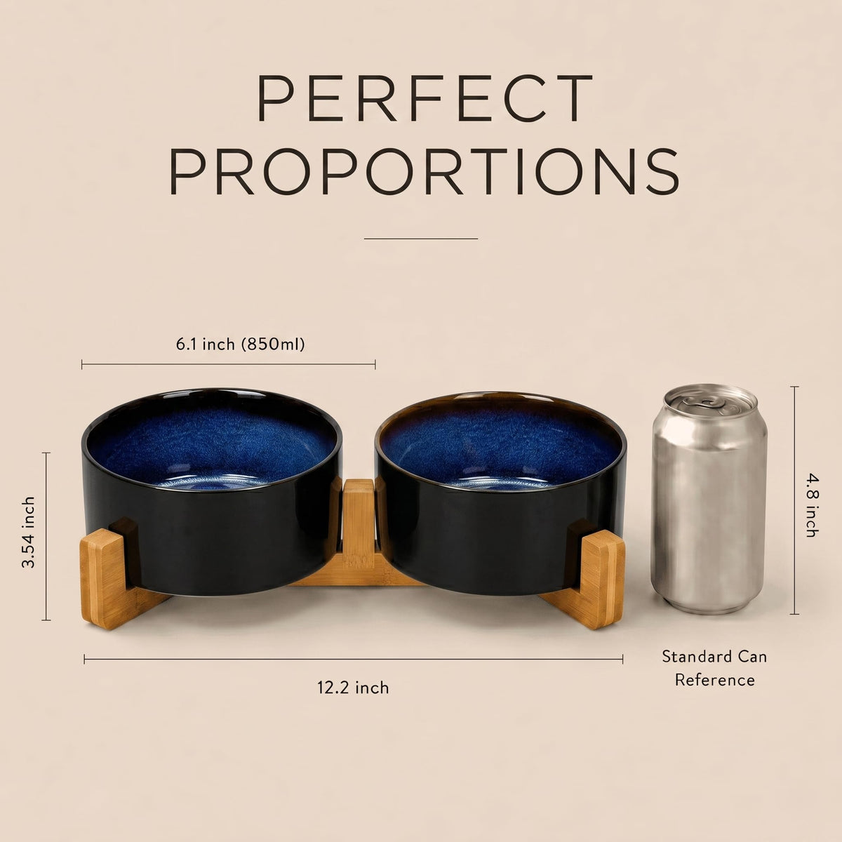 SPUNKYJUNKY Pet Feeder in 3.6 cups, Starry Blue × 2