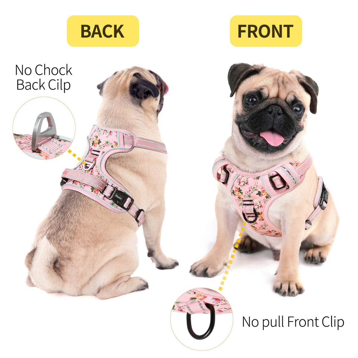 HEELE Animal Harness in XS, Flower-Pink
