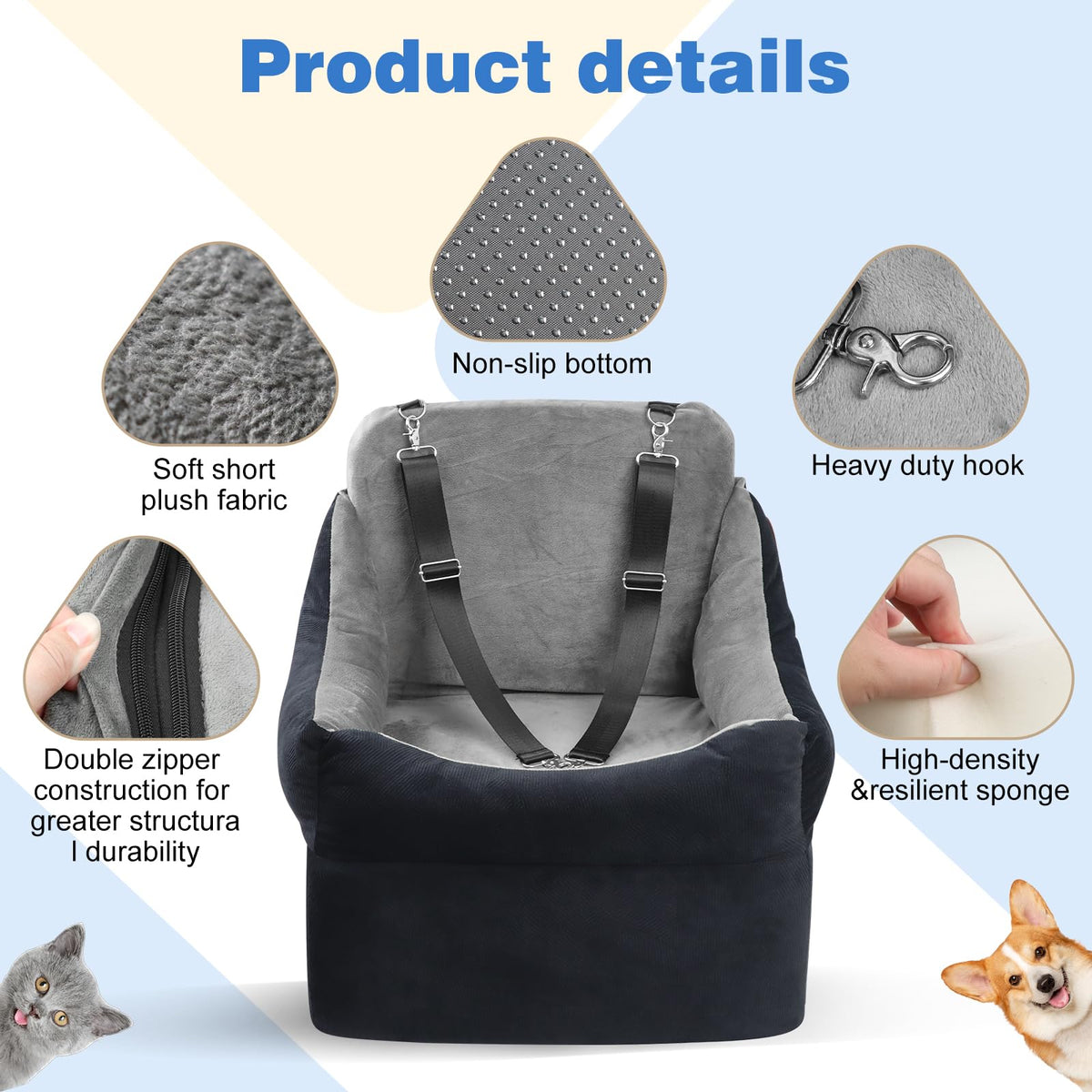 Amztrip Pet Seat in Large, Black