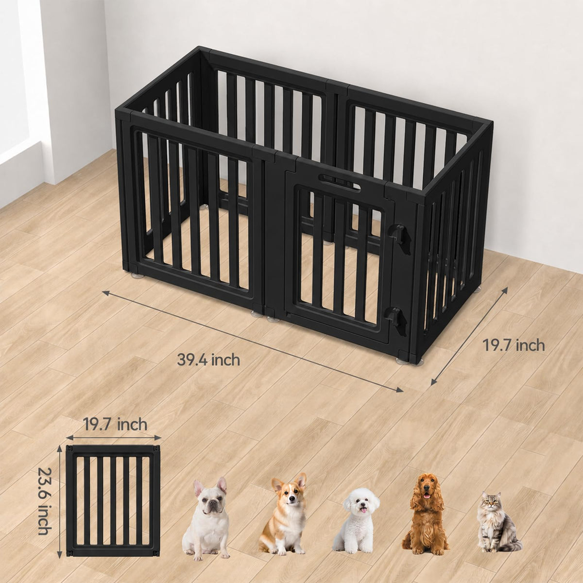 everfront Pet Playpen in 24", Black