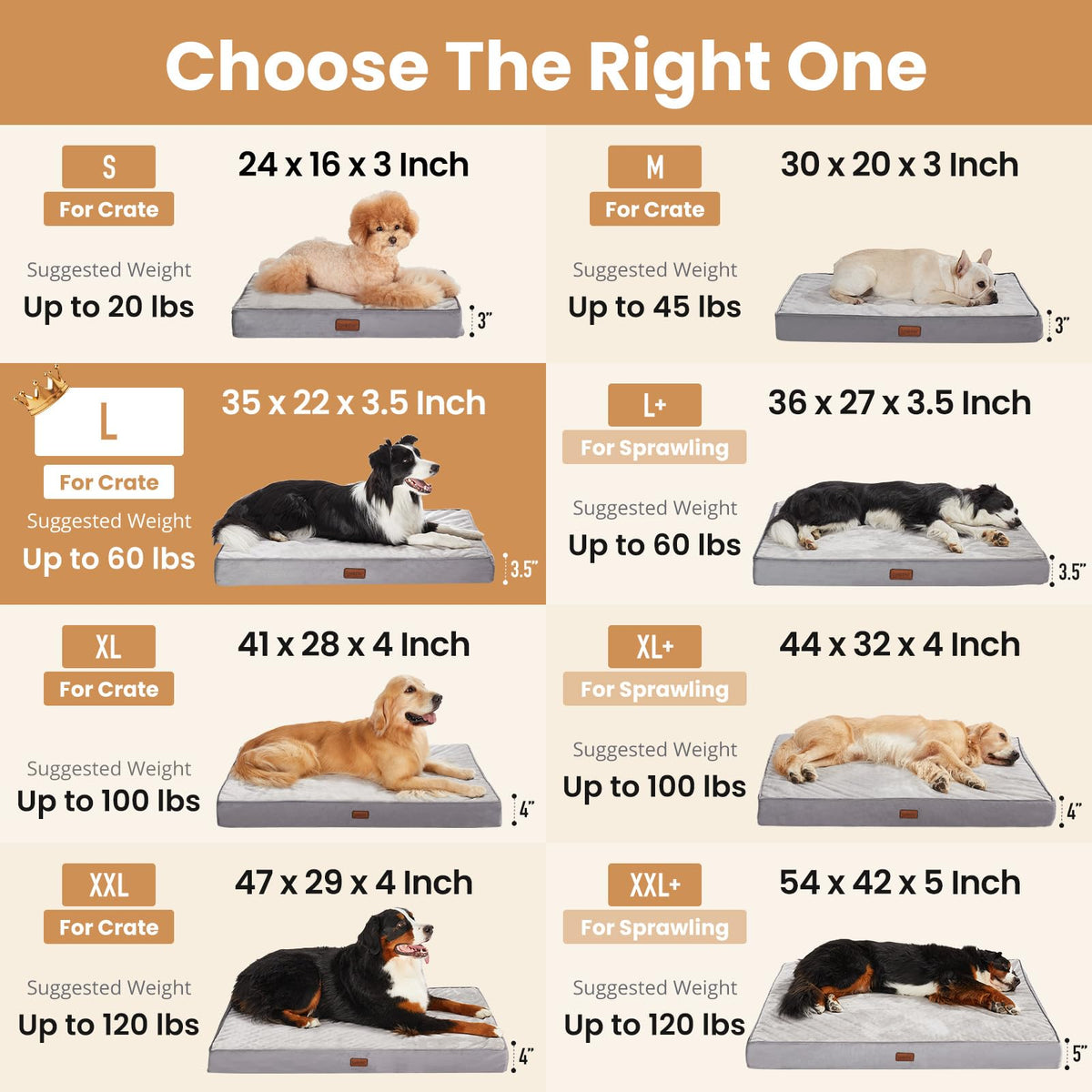 OhGeni Pet Bed Mat in 35" x 22" x 3.5" (For Crate), 01-Gray