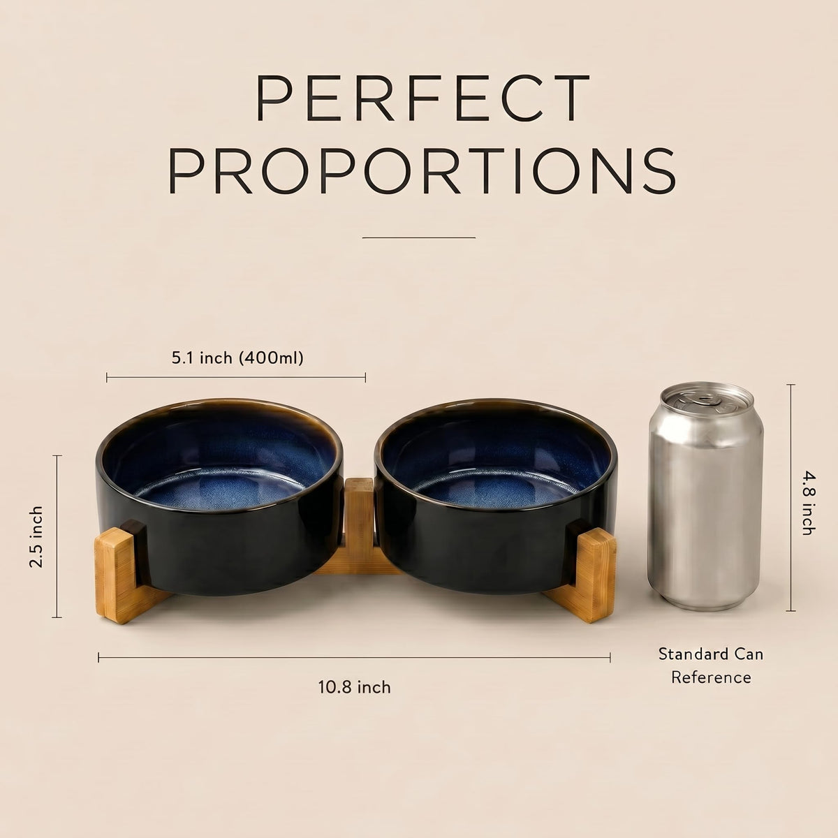 SPUNKYJUNKY Pet Feeder in 1.7 cups, Starry Blue × 2