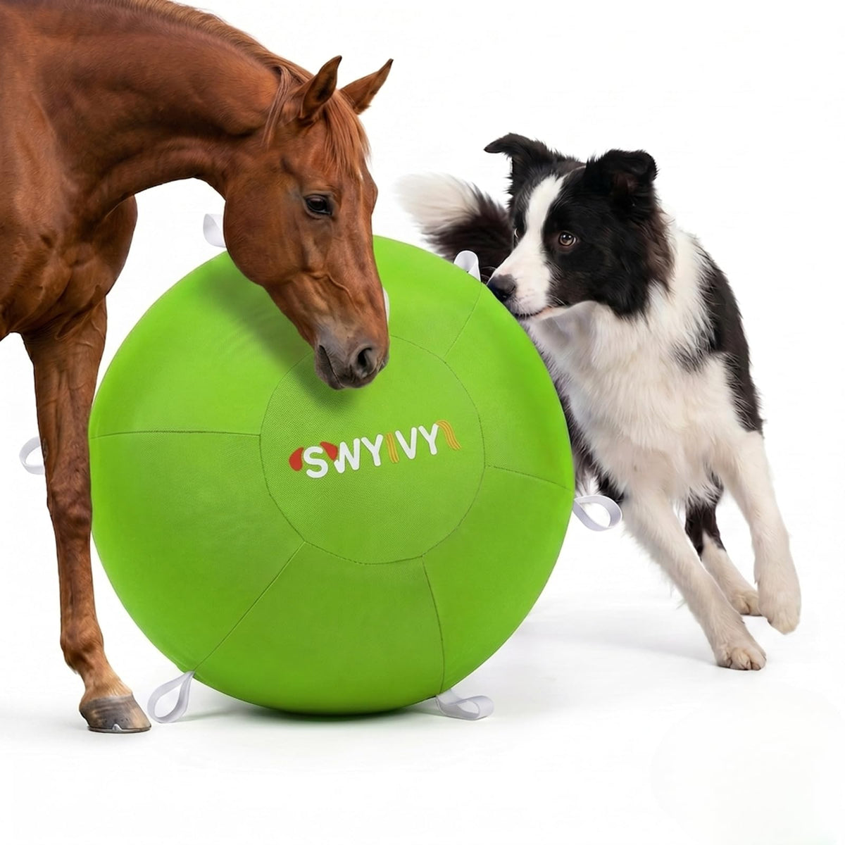 SWYIVY Recreation Ball in 25", Green Straps Ball Cover with Ball