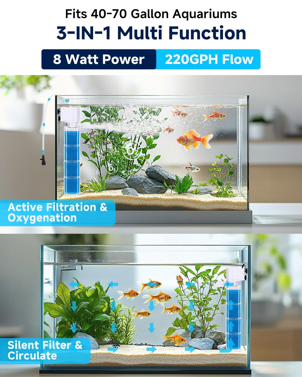 fishkeeper Pet Supplies in 13W (for 70-100Gal), Blue