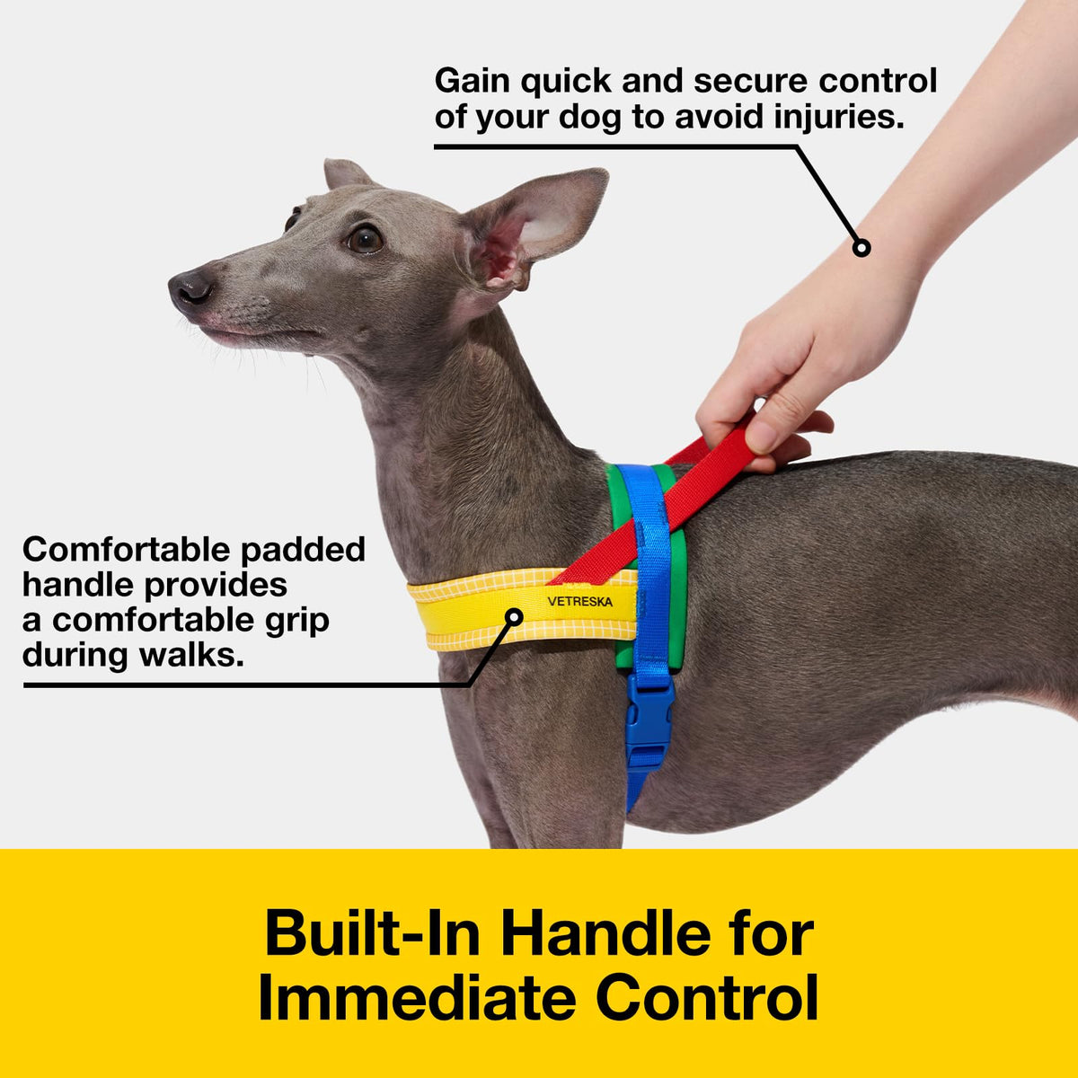 VETRESKA Animal Harness in XS(Chest: 16.9"-22"), Chroma Yellow