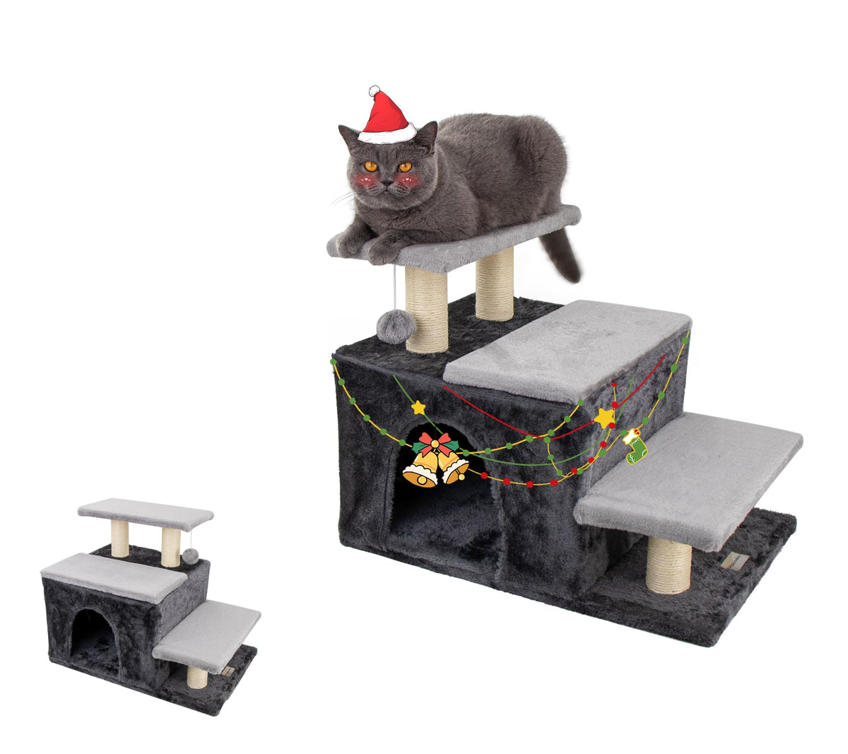 Hapineko Animal Stair in Medium, Grey