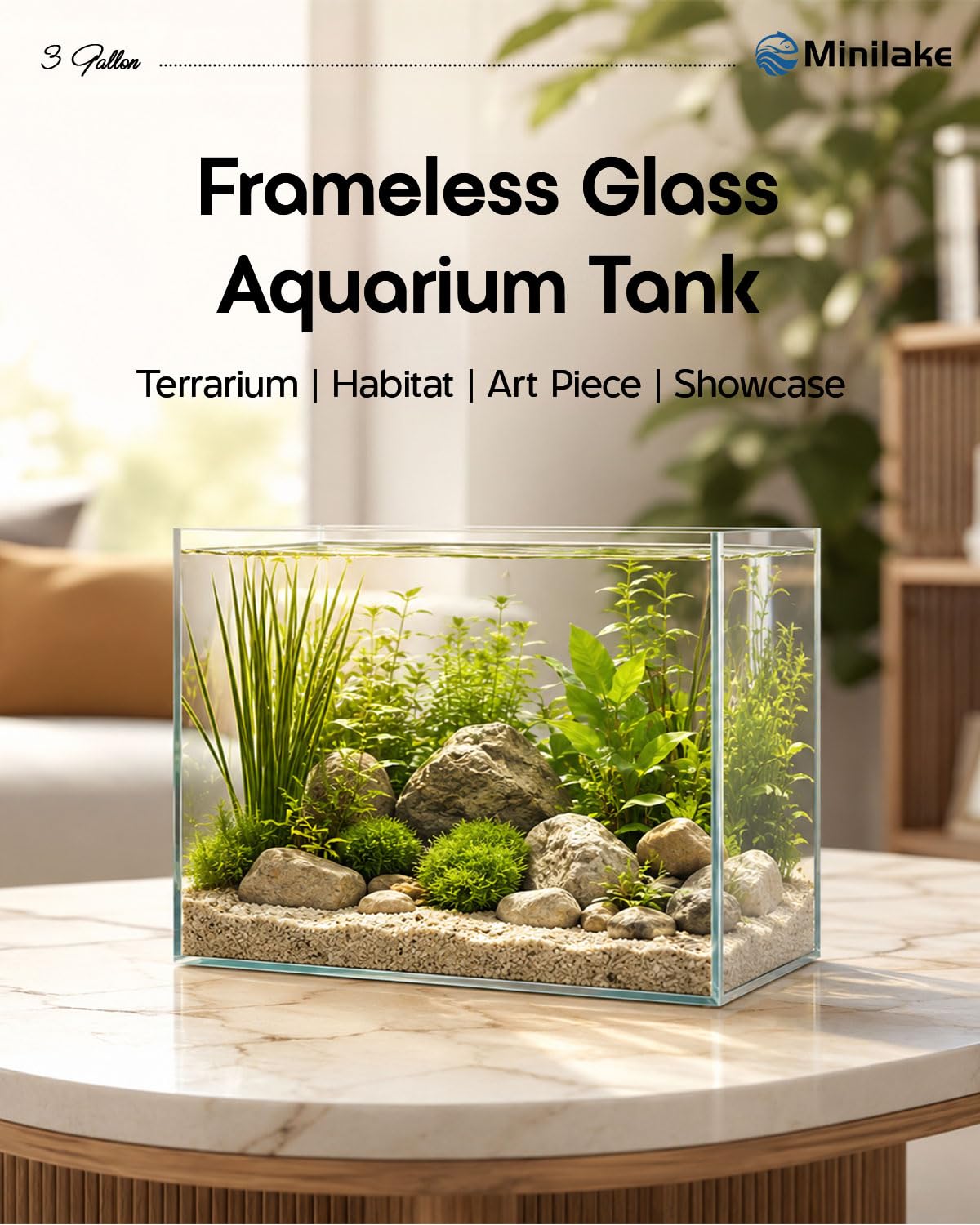 minilake Vivarium in 3 Gallon, Transparent