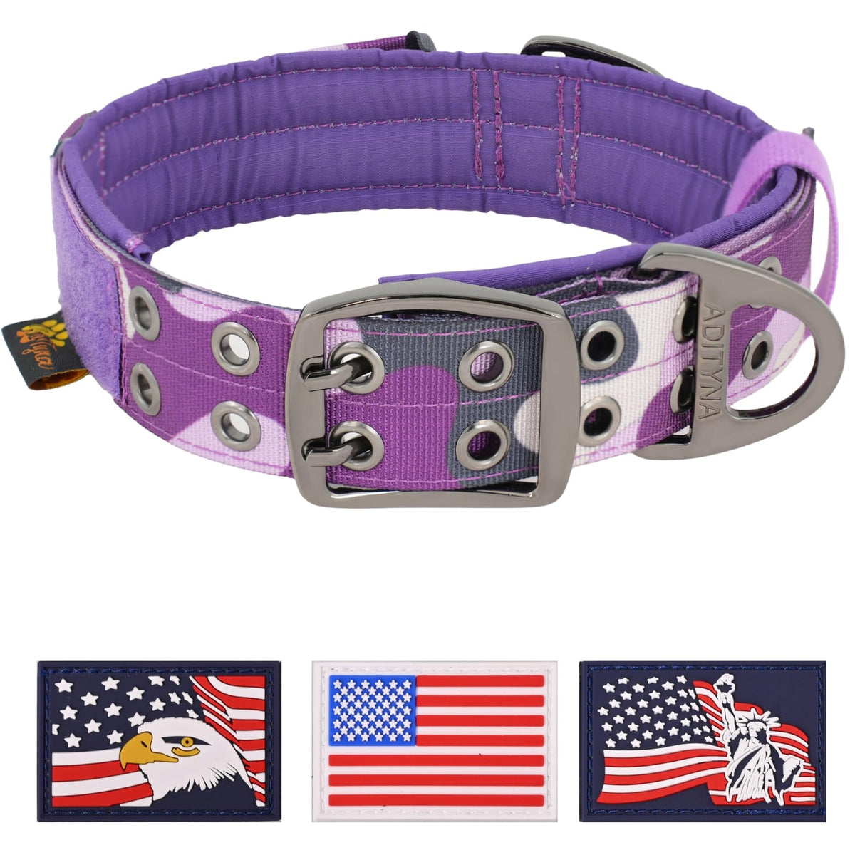 ADITYNA Animal Collar in Extra-Large: Fit 24-30" Neck, Camo Purple