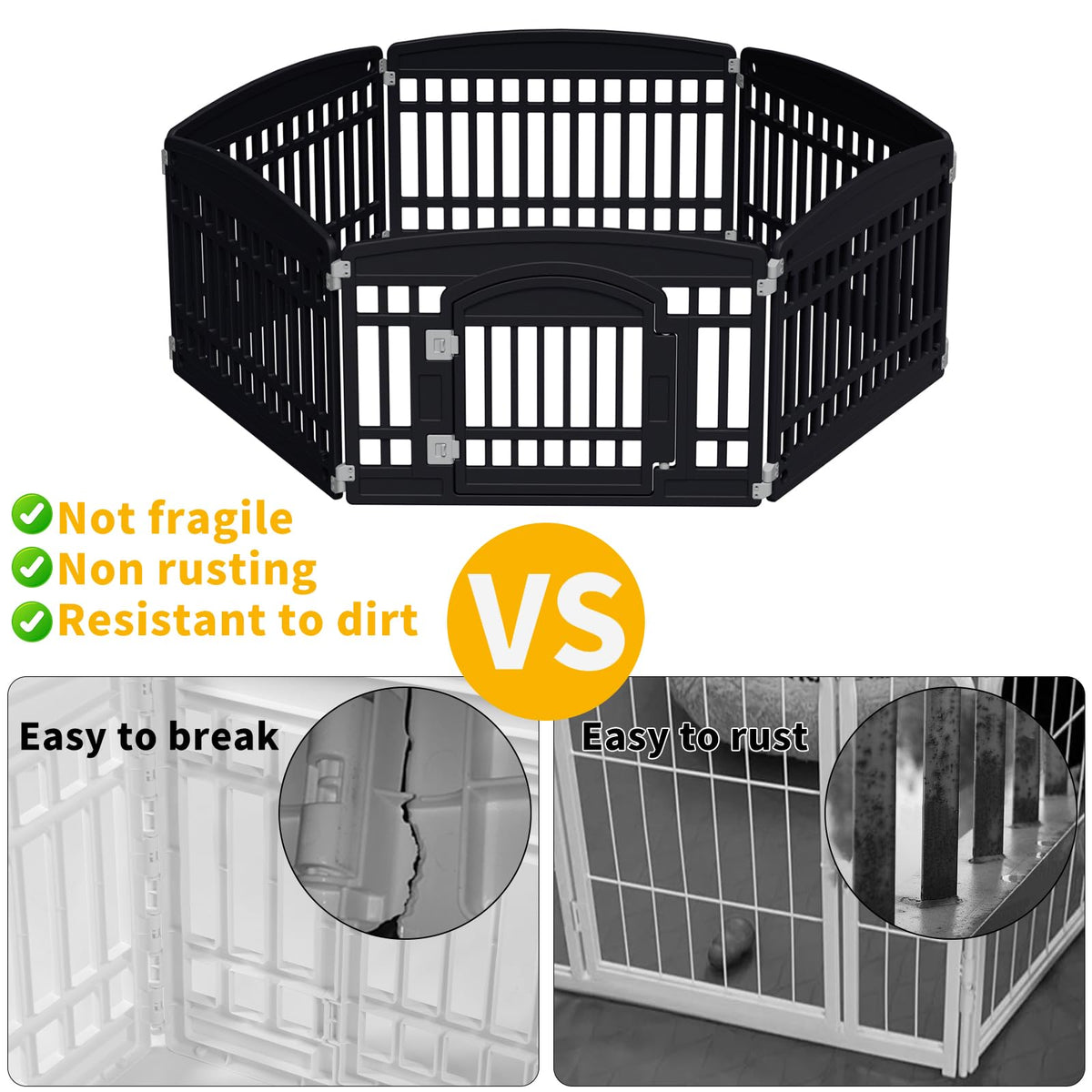 Gupamiga Pet Playpen in Black