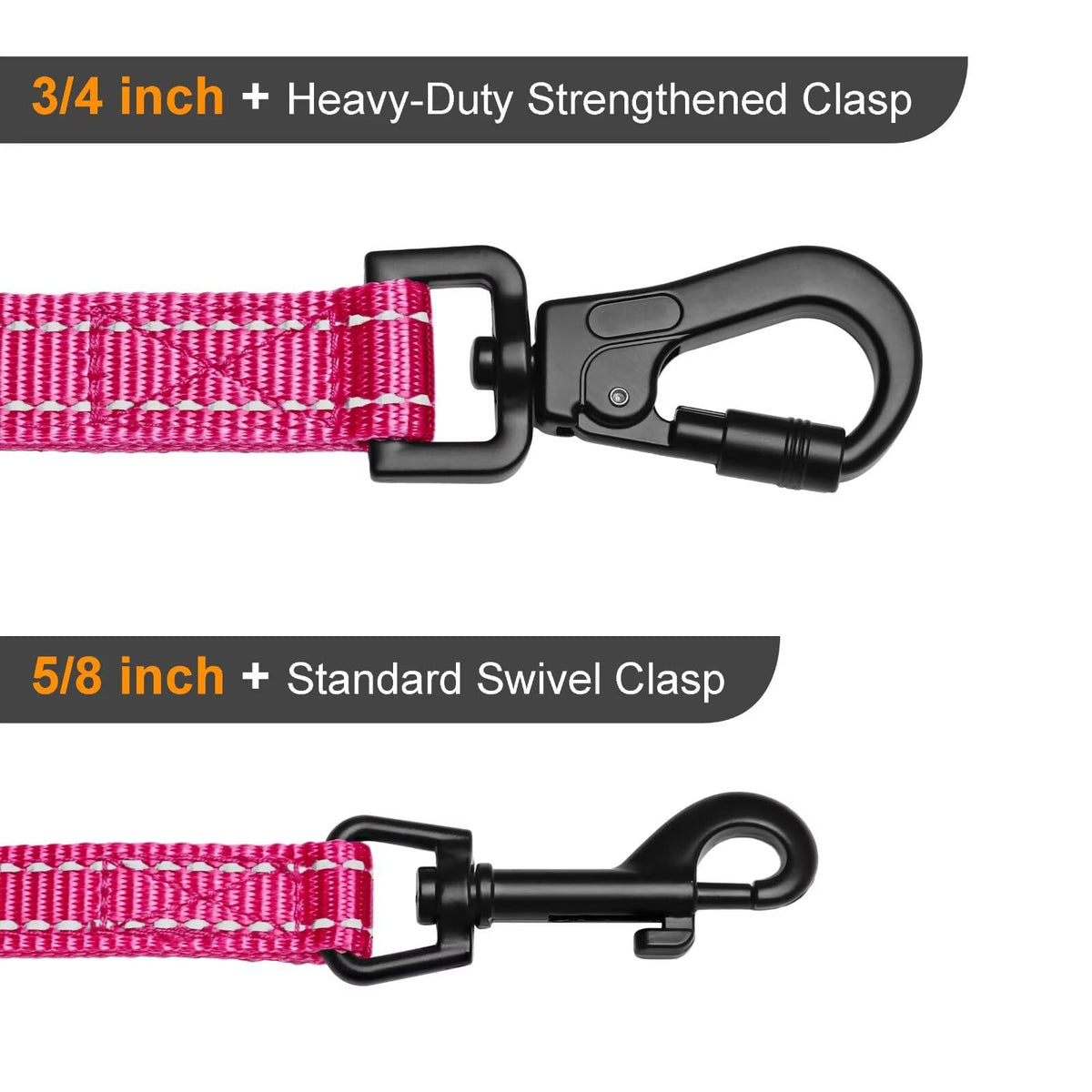 Didog Leash in 3/4''x 4 FT, Hot Pink