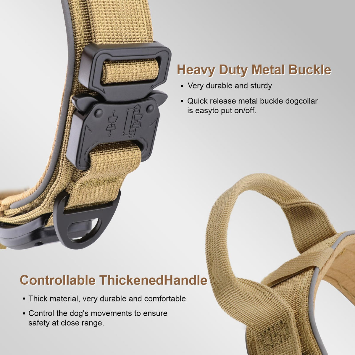 YaoTya Animal Collar in M(15"-18.5"), Khaki