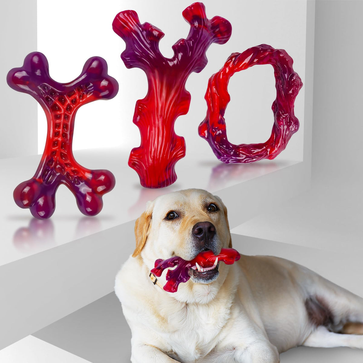 Frienhund Pet Toy in 3 Pack, Red-3-Pack