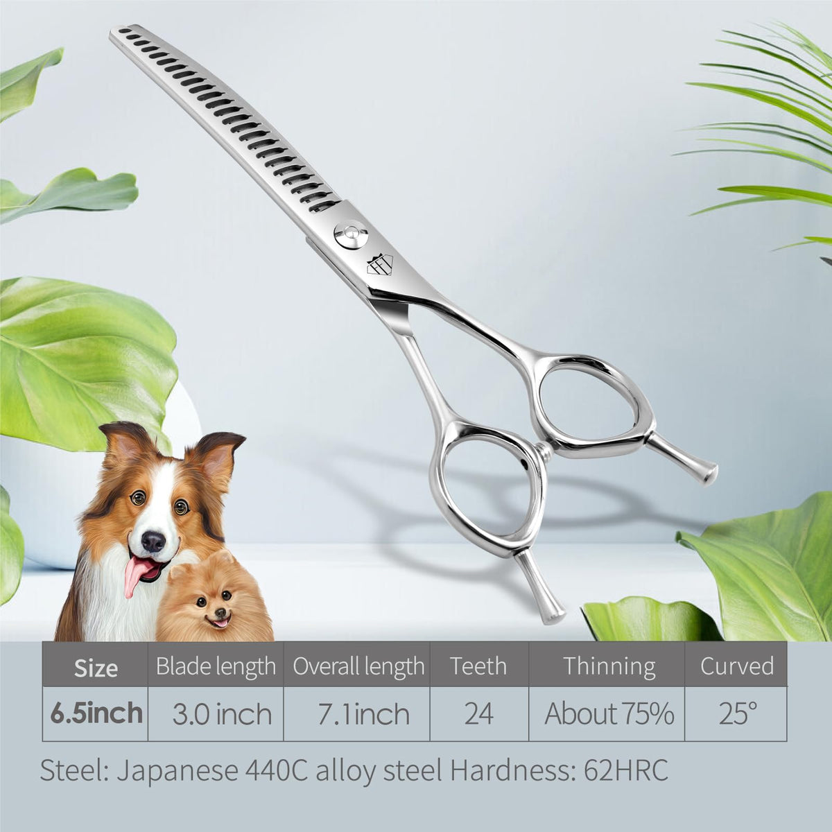 FENICE TOTEM Scissors in 6.5 inch, Curved Chunker