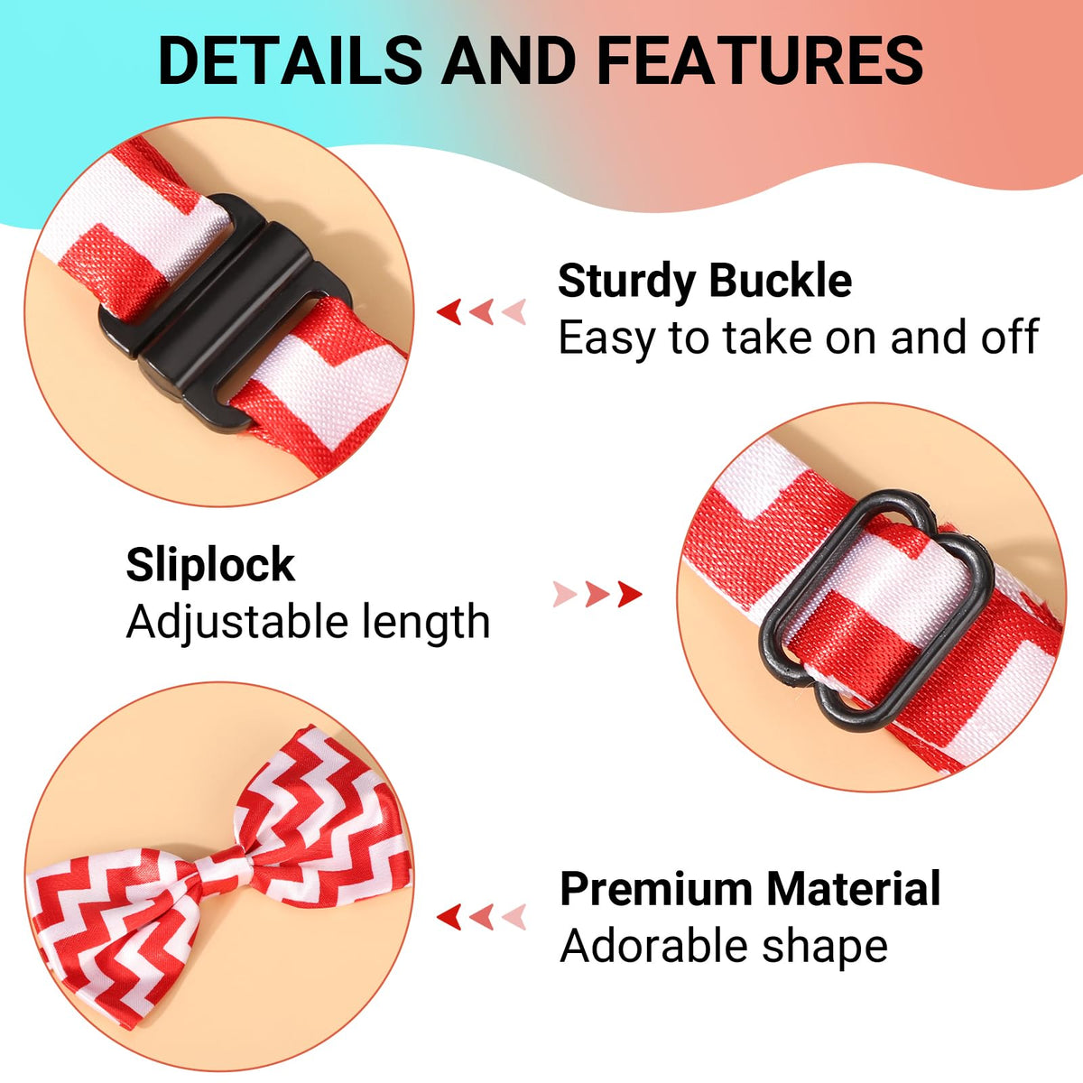 Segarty Pet Apparel in Adjustable, fits neck sizes 7.9''-17.9'', 30pcs-Happy Time