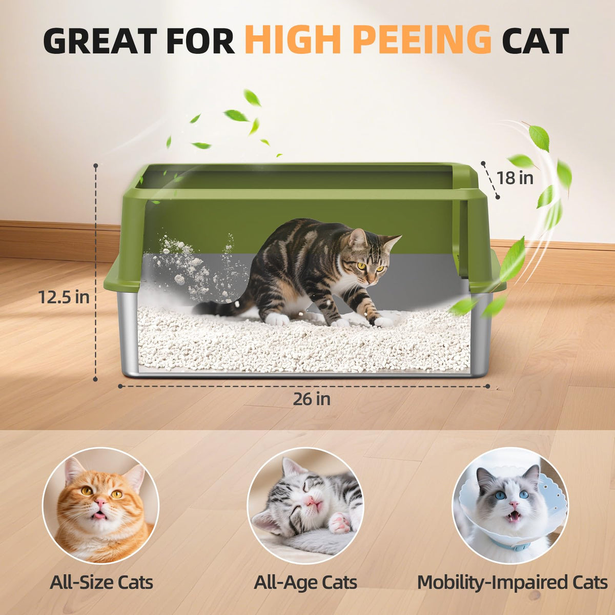 WoofiGo Litter Box in X-Large, 2 - Green (Pack of 1)
