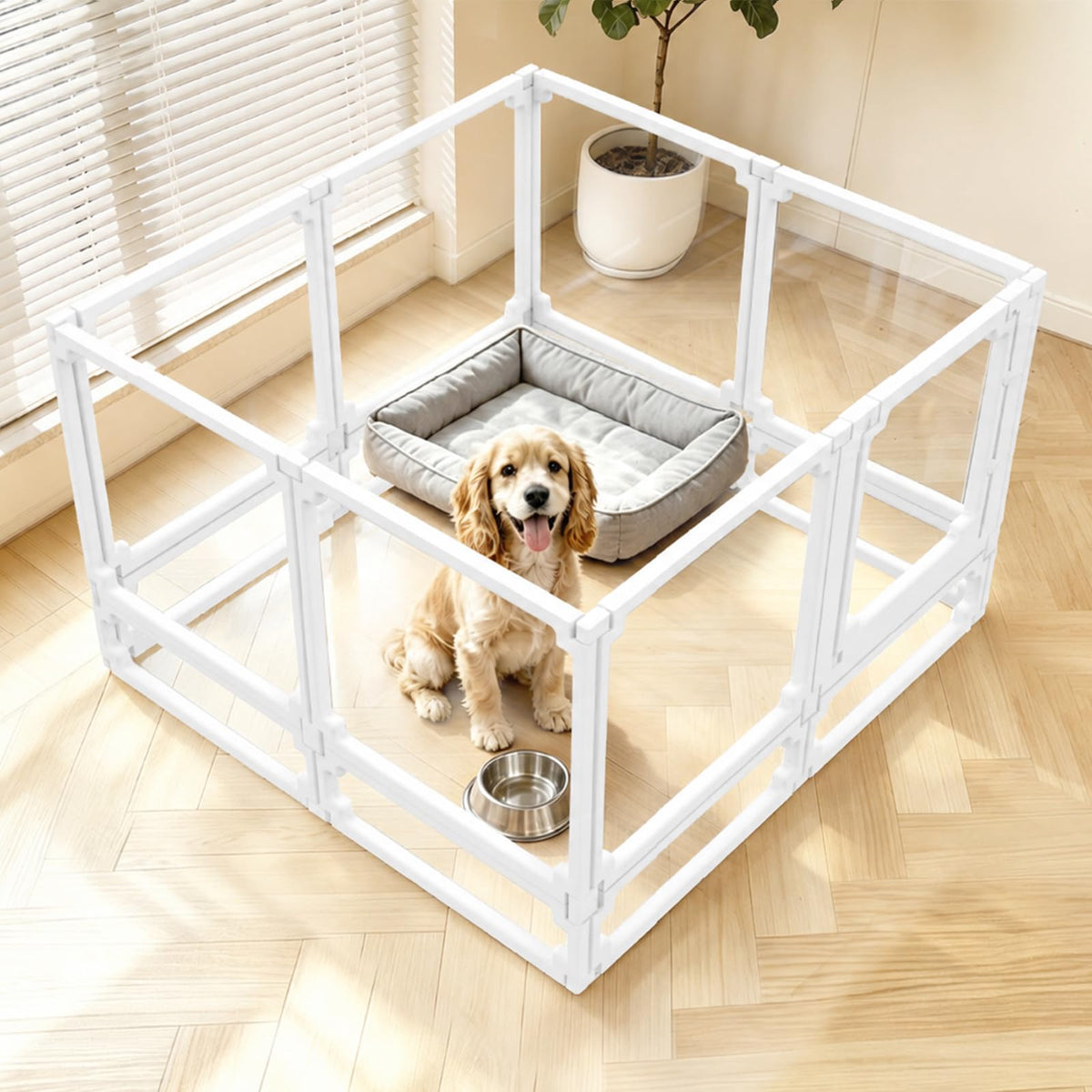 EVOTAILS Pet Playpen in 34", White