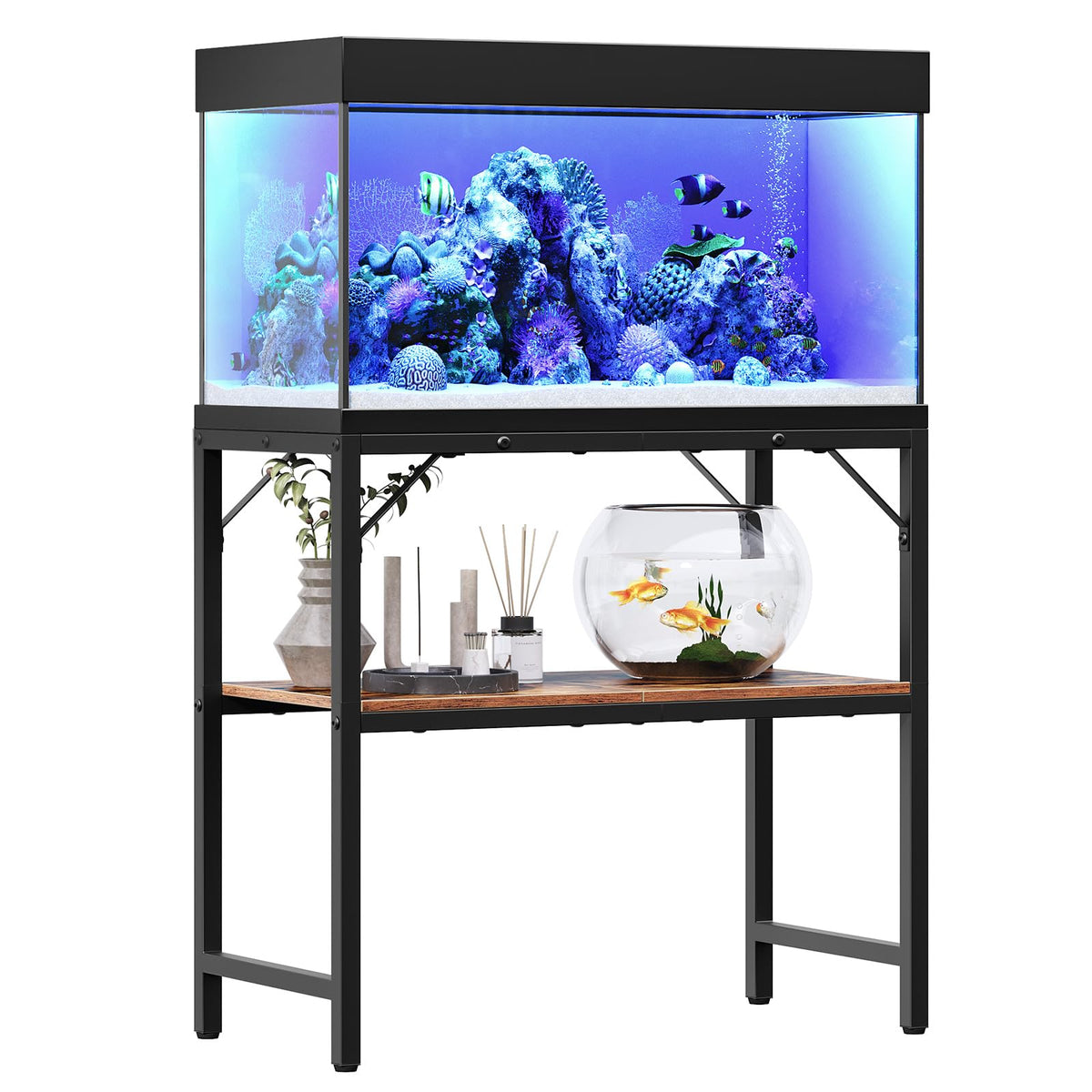 MAHANCRIS Item Stand in 30 Gallon, Rustic Brown