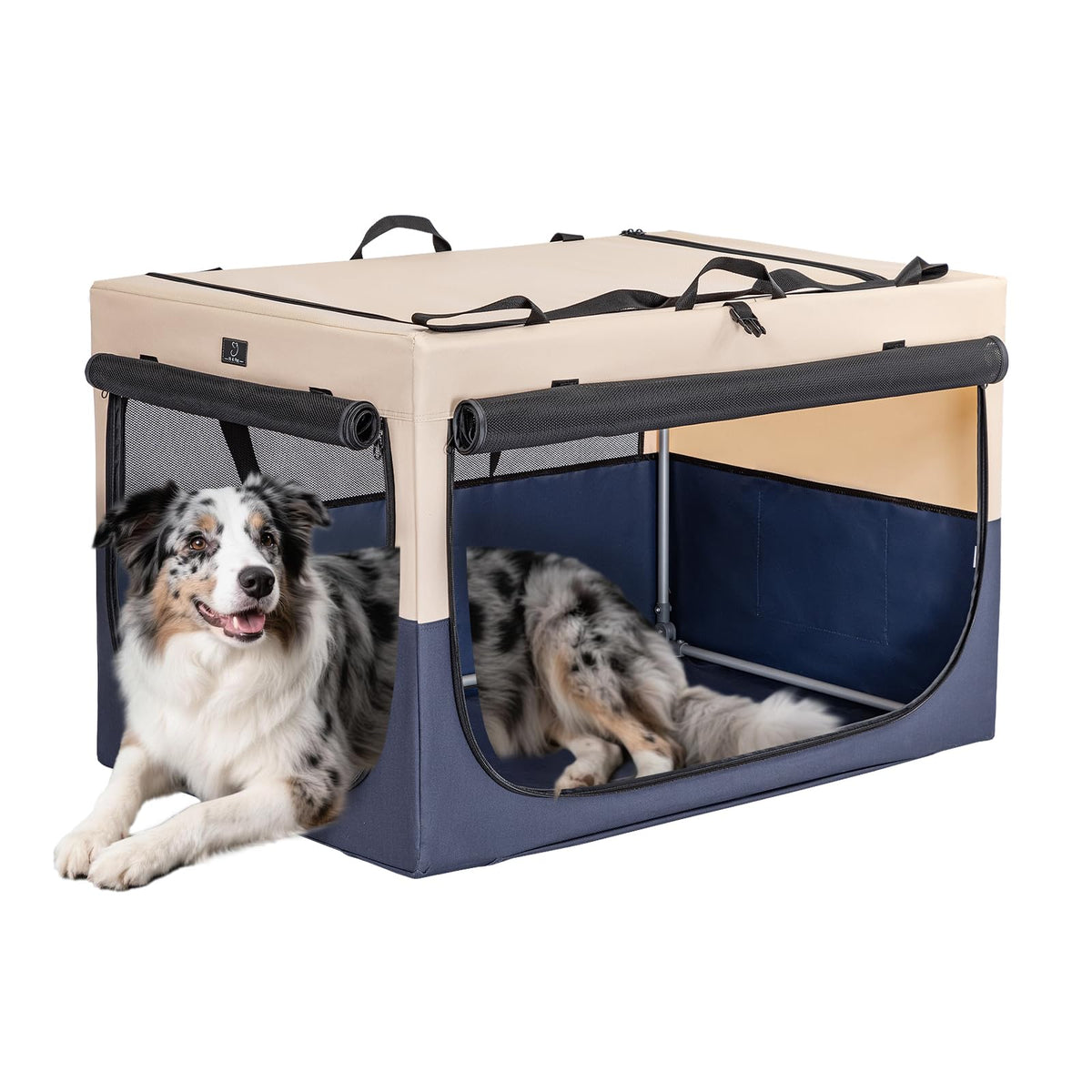 A 4 Pet Animal Cage in 30.0"L x 20.0"W x 19.0"H, Blue+Beige