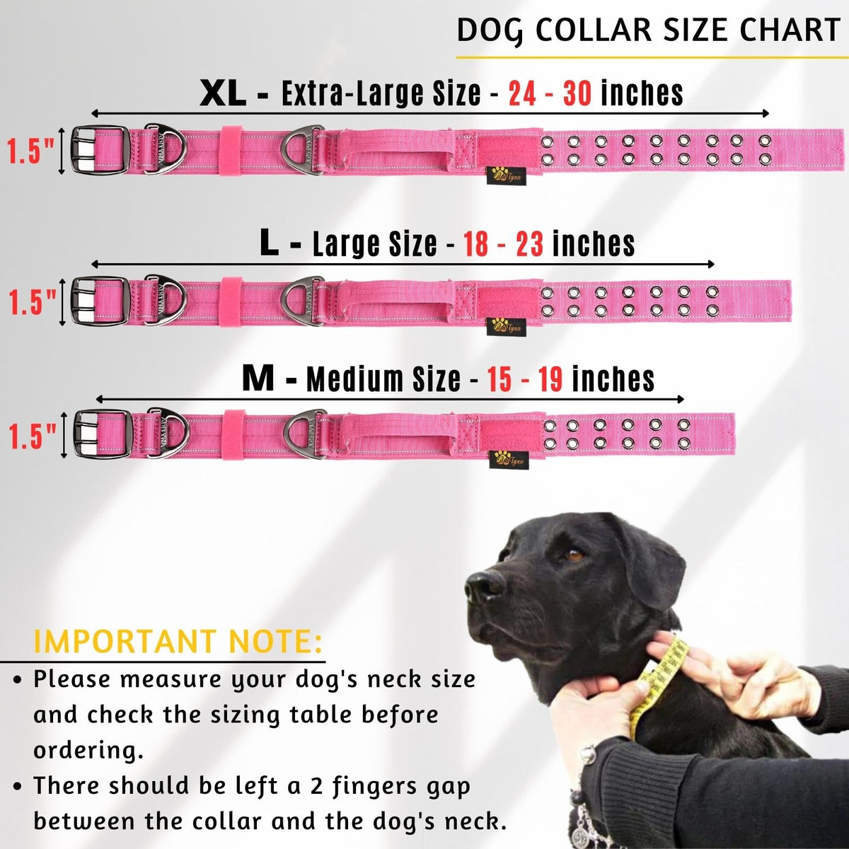 ADITYNA Animal Collar in Extra-Large: Fit 24-30" Neck, Pink