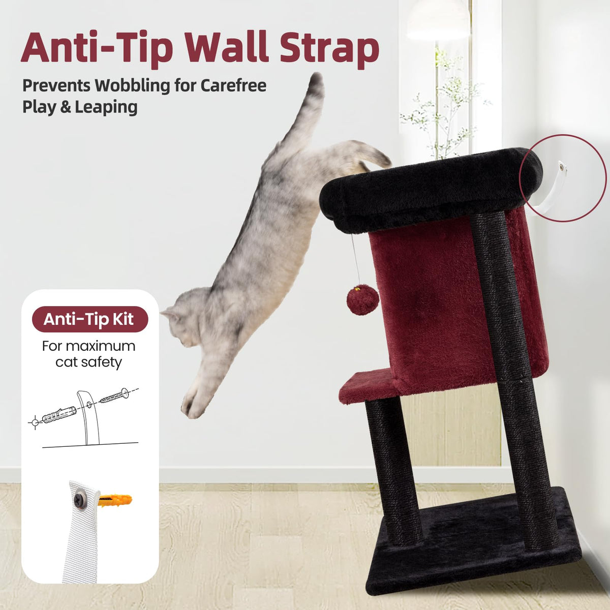 Feliskyn Pet Activity Structure in 28 Inches, Black