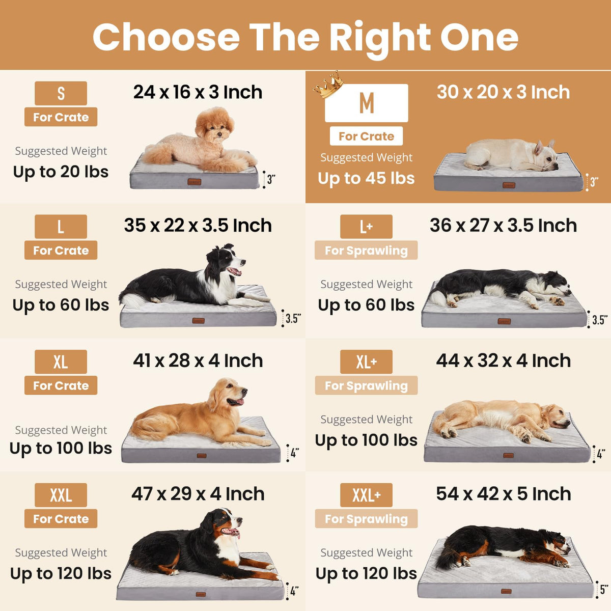 OhGeni Pet Bed Mat in 30" x 20" x 3" (For Sprawling), 01-Gray