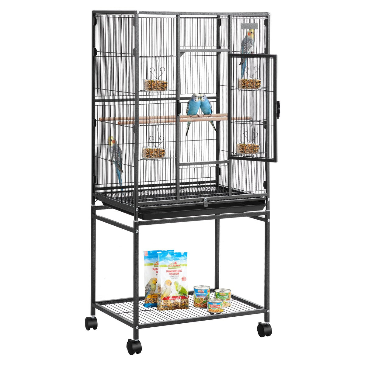 VEVOR Animal Cage in 24.6"L x 16.7"W x 53.9"H, Black