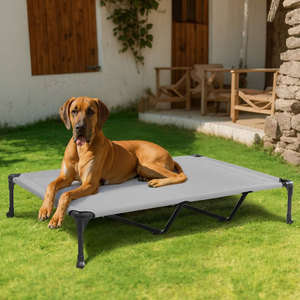 Veehoo Pet Bed Mat in 59.0"L x 37.5"W x 9.0"Th, Silver Gray