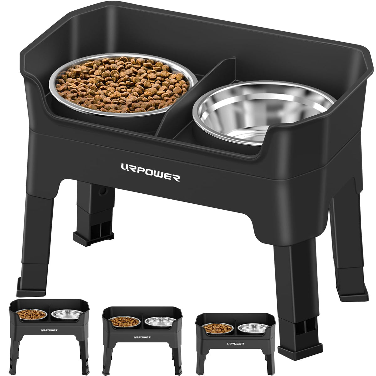 URPOWER Pet Feeder in Large, Black