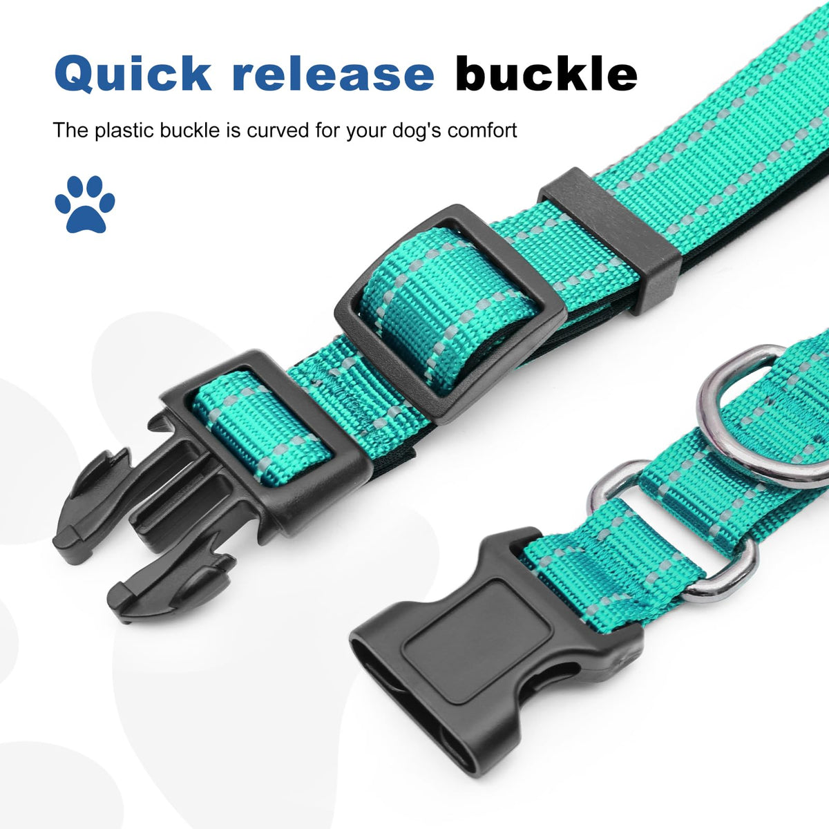 GDLKPS Animal Collar in XS:3/4" Wide for 11.5"-13.5" Neck, Green