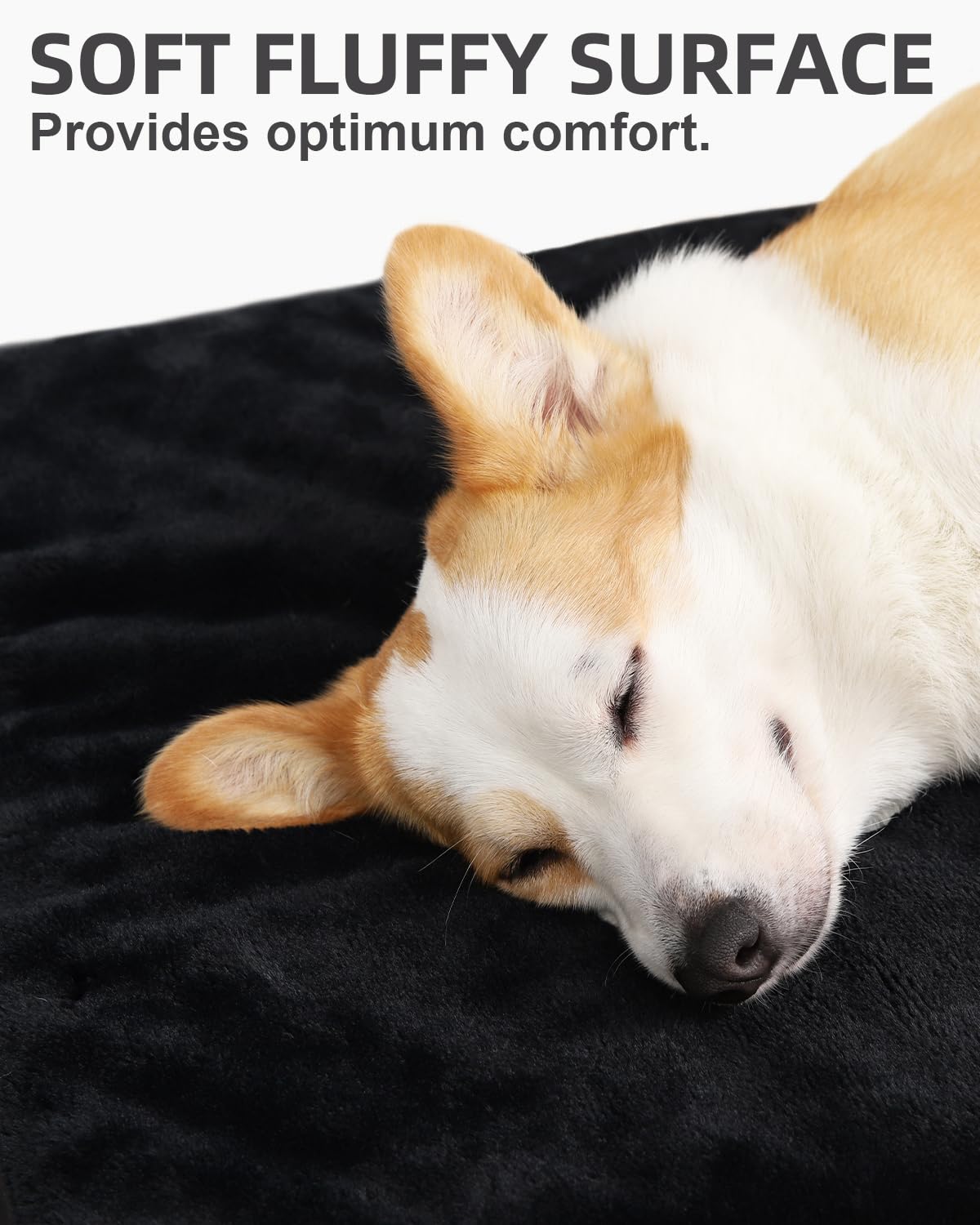 KSIIA Pet Bed Mat in 23.0"L x 17.0"W x 3.0"Th, Black