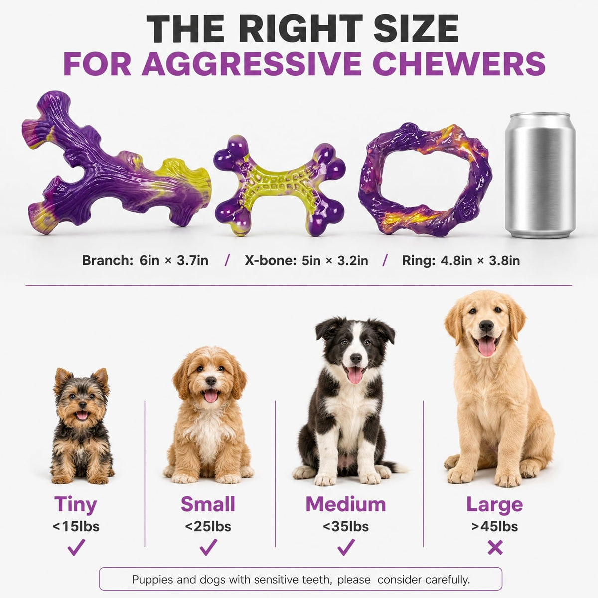 Frienhund Pet Toy in Small, Purple(Small)
