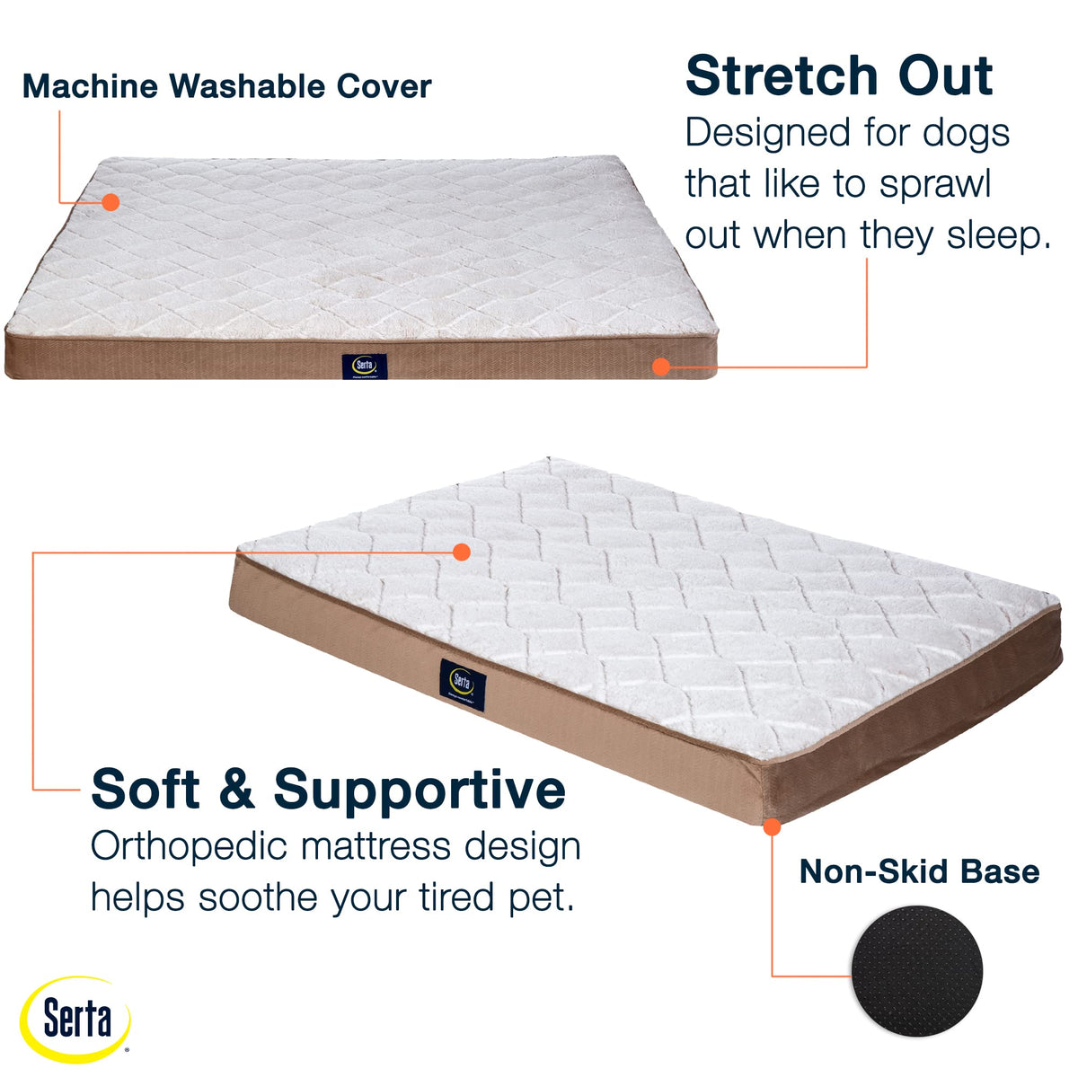 Serta Pet Bed Mat in Large, Desert Sand